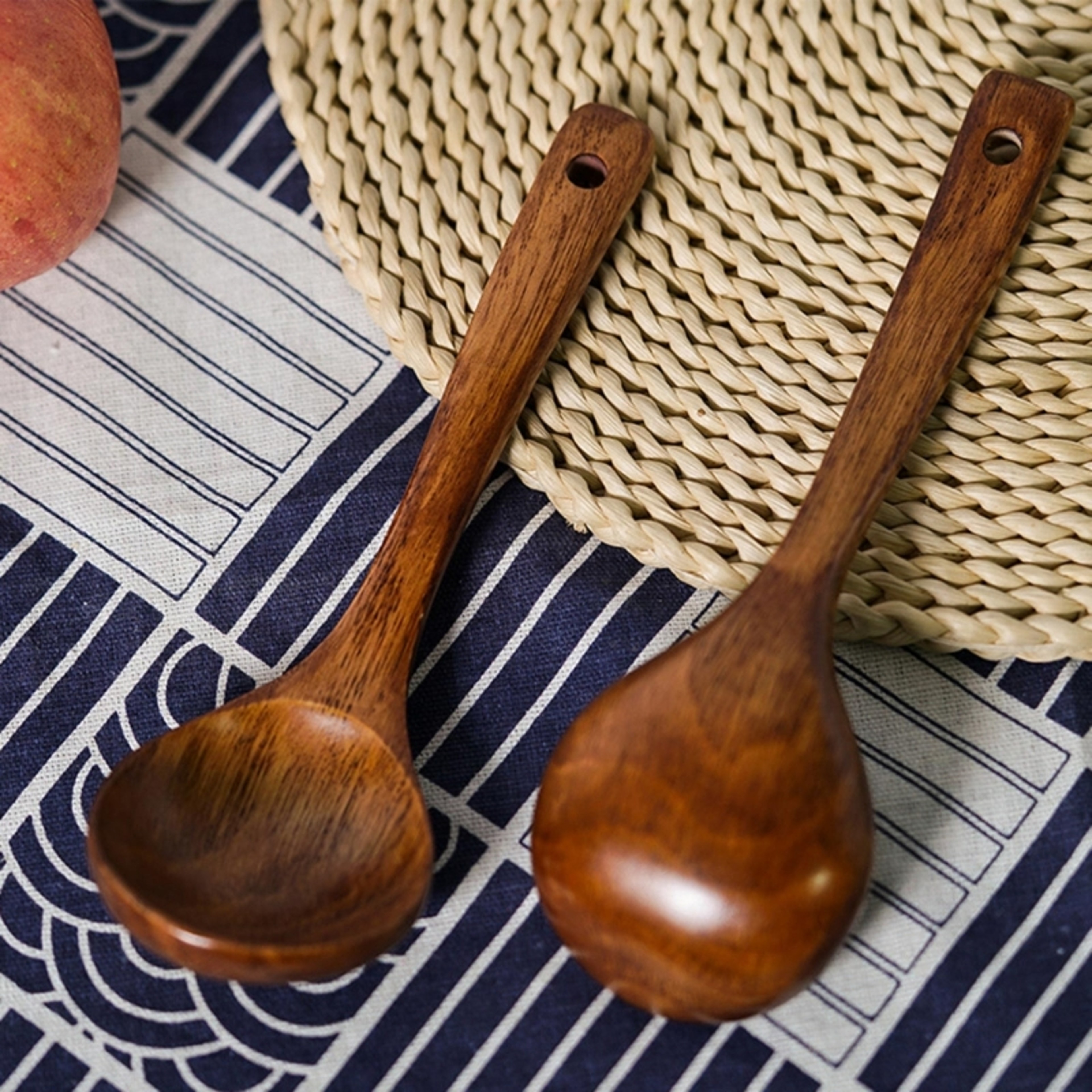 Long Handle Wooden Soup Spoon Ladle Teaspoon for Cooking and Serving Rice, Soups, and Desserts – view 5