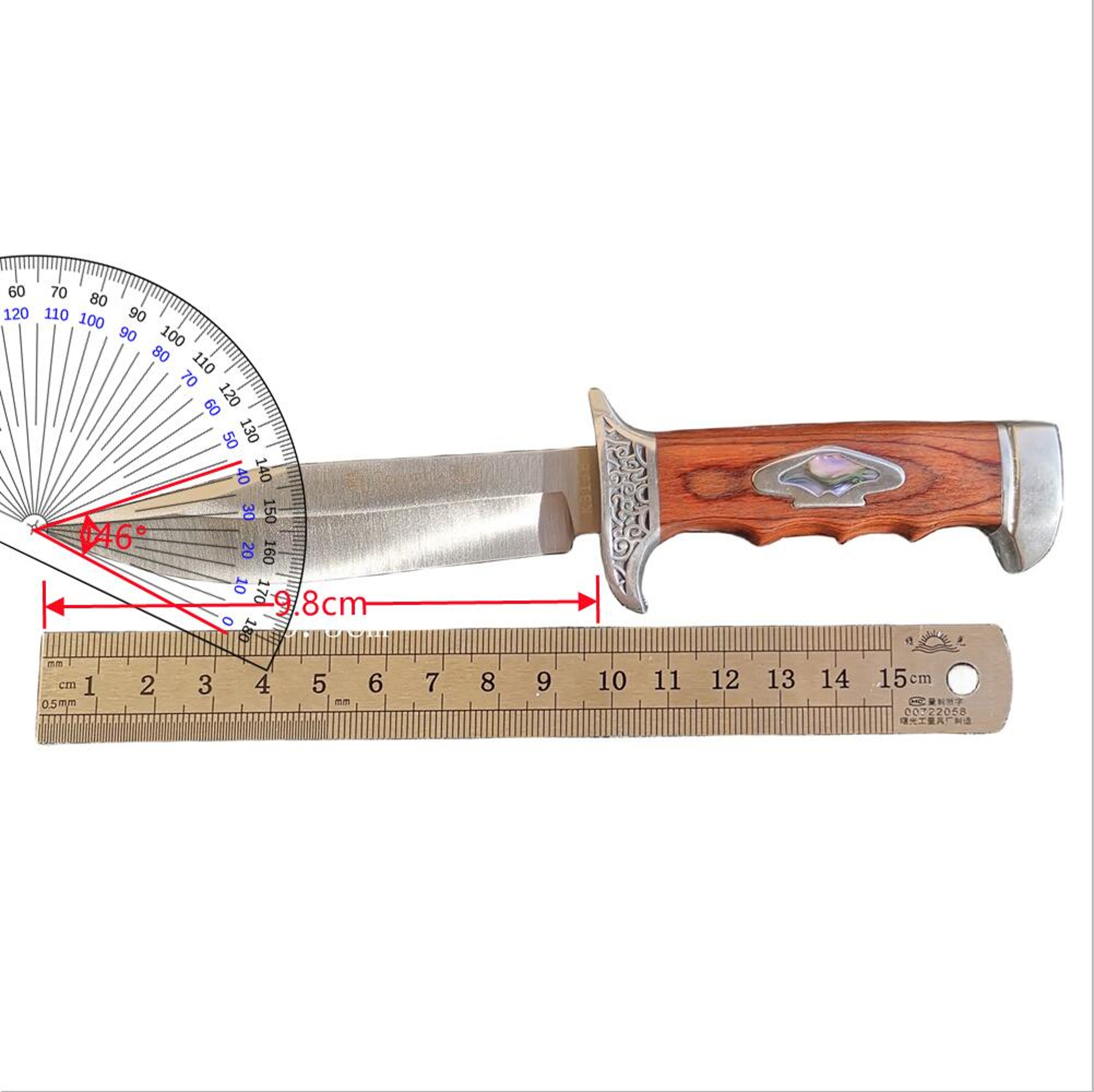 Fixed Blade Knife with Scabbard, Outdoor Camping Tactical Tool, Steel Blade, Wood Handle – view 6
