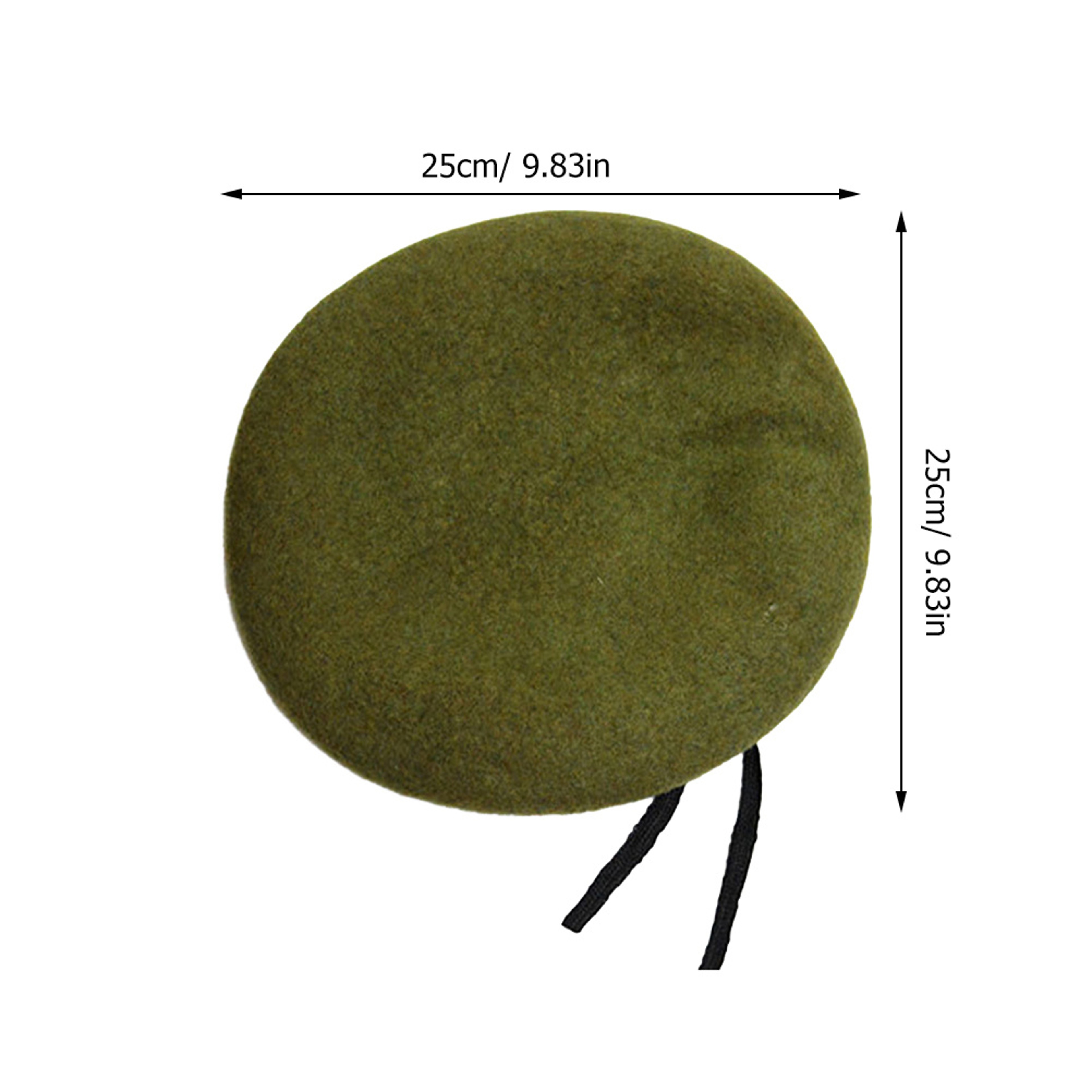 Spring Autumn Army Green Driving Peaked Cap, Men Women Warm Fashion Lightweight, Unisex Adjustable Pure Wool Beret Hat – view 4