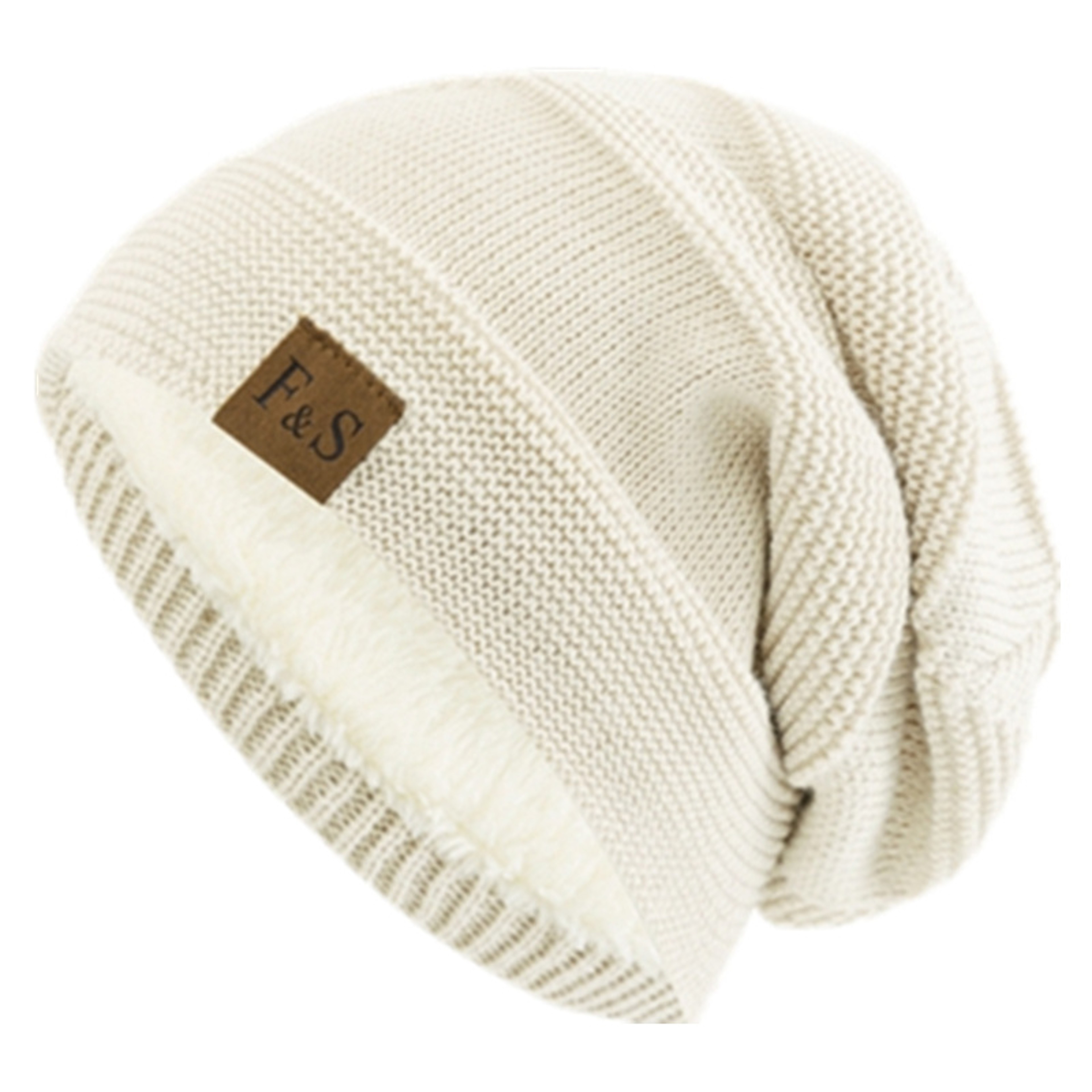 Slouchy Winter Hats, Fur Lined Beanie Cap for Men and Women, Warm Casual Knitted Winter Hats – view 7