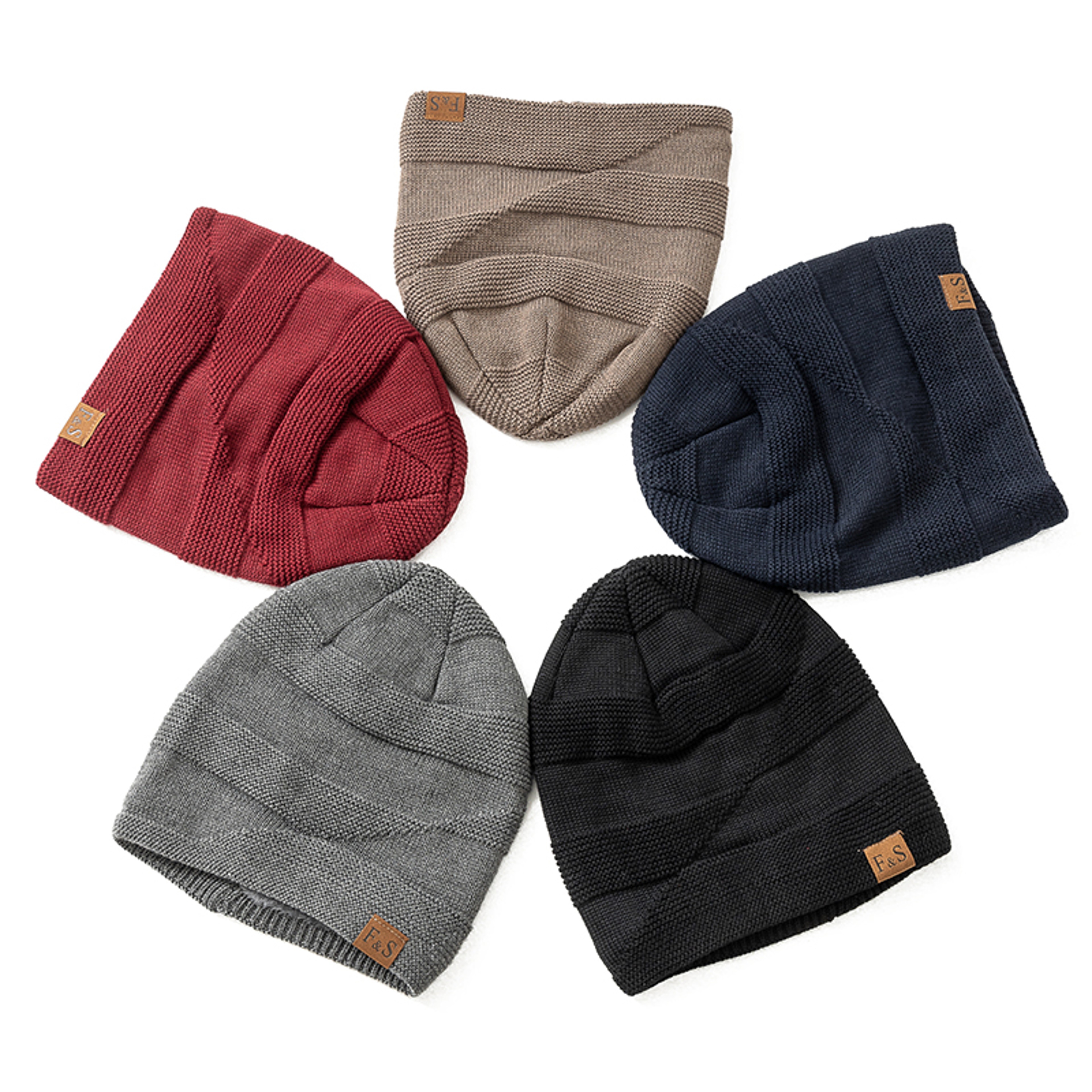 Slouchy Winter Hats, Fur Lined Beanie Cap for Men and Women, Warm Casual Knitted Winter Hats – view 6