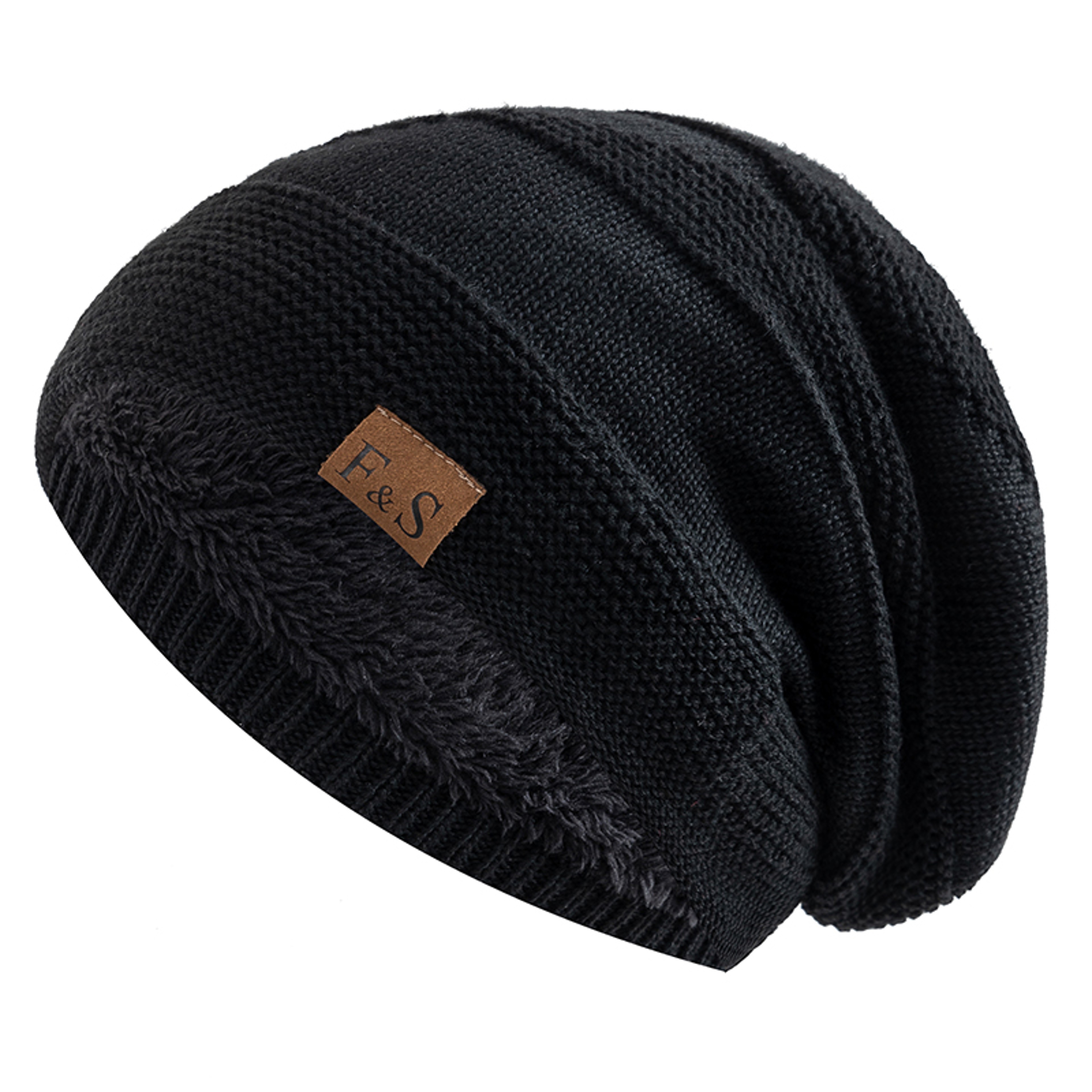 Slouchy Winter Hats, Fur Lined Beanie Cap for Men and Women, Warm Casual Knitted Winter Hats – view 11