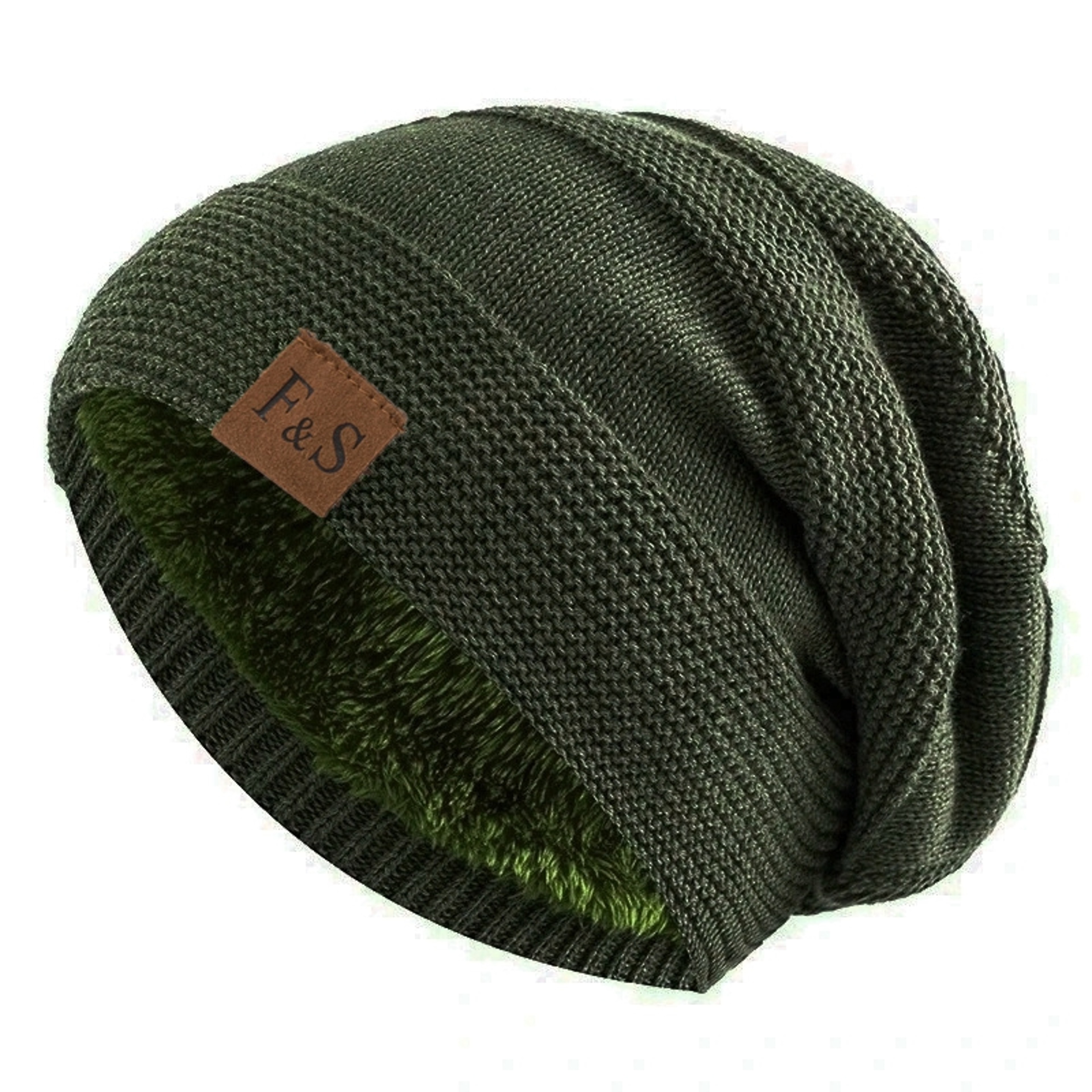 Slouchy Winter Hats, Fur Lined Beanie Cap for Men and Women, Warm Casual Knitted Winter Hats – view 15