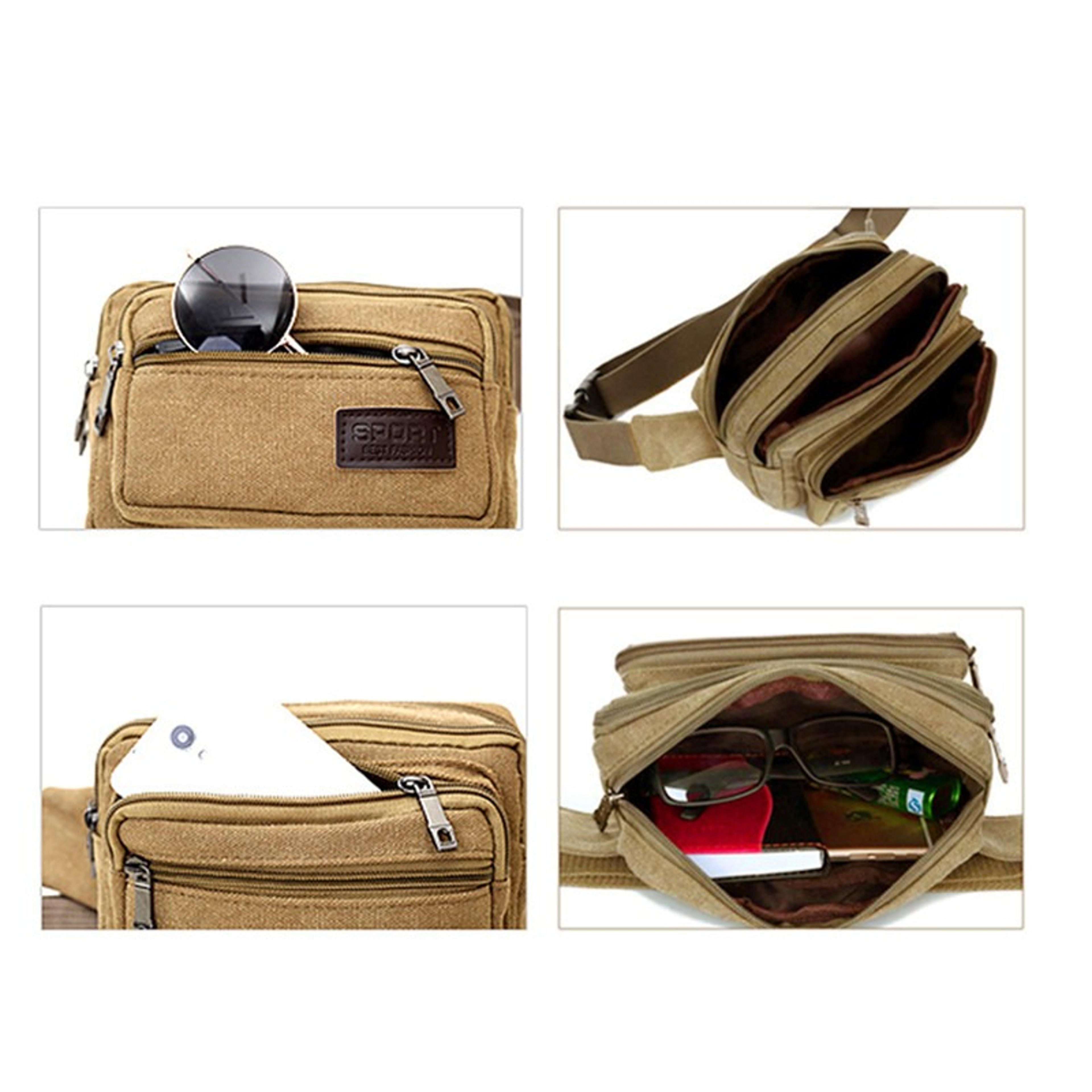 Outdoor Sports Waist Bag, Durable Multifunctional Canvas Waist Pack, High-Capacity Phone Purse – view 3