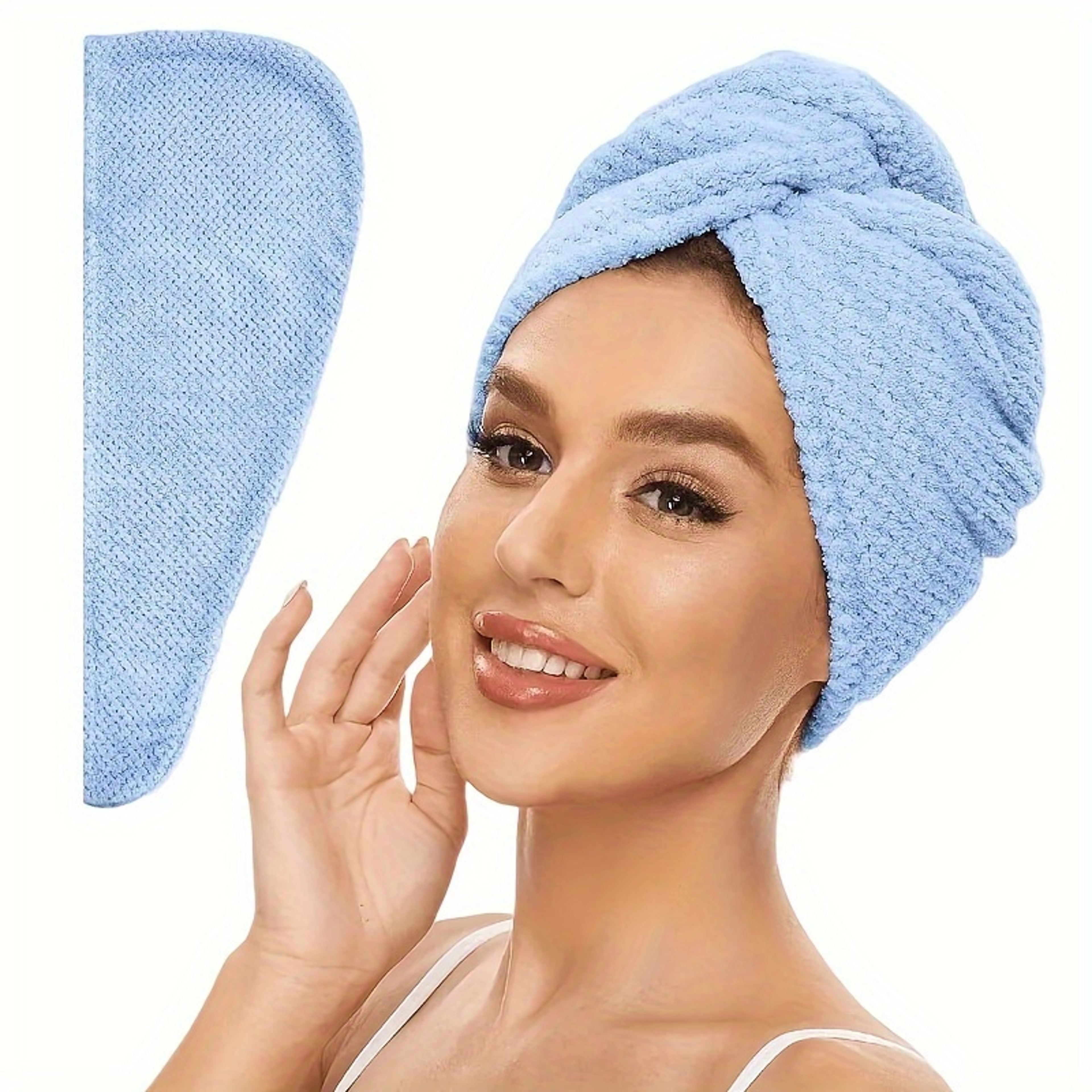 Quick-Drying Microfibre Hair Towel Wrap Ultra-Absorbent Hair Dryer Cap for Women Frizzy Hair – view 8
