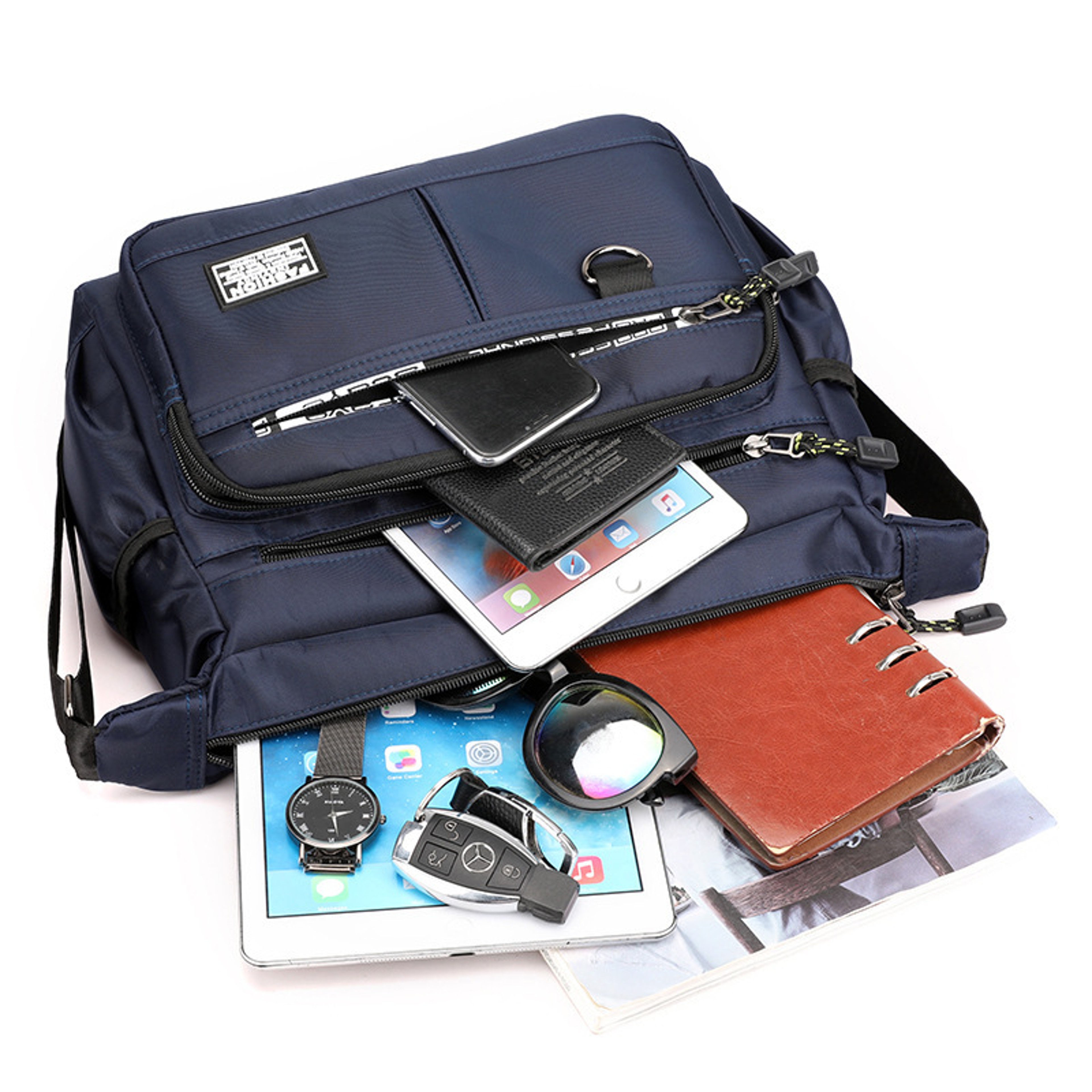 Design Oxford Shoulder Bag Large Capacity Mens Casual Multilayer Pocket Fashion Single Shoulder Cro 3