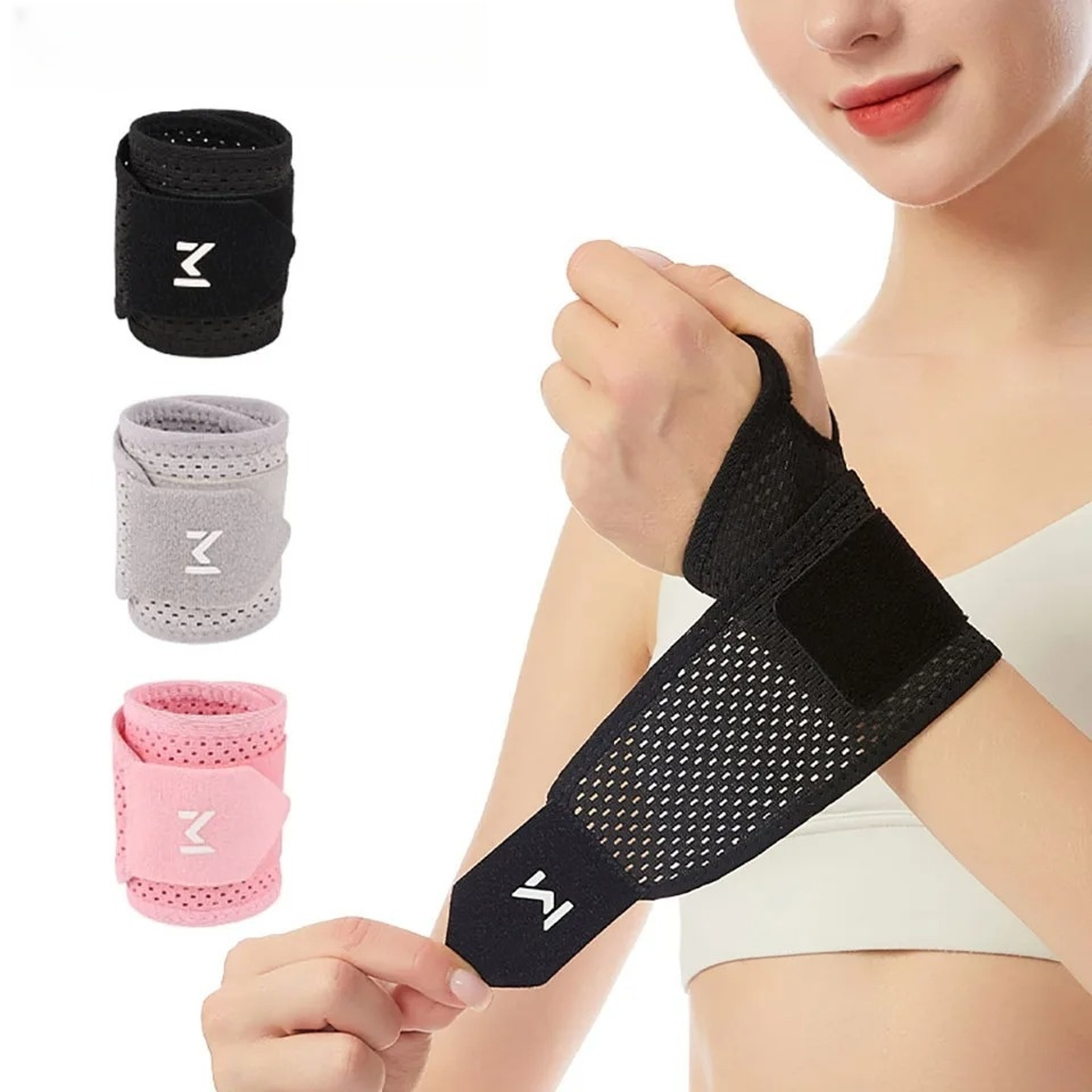 Adjustable Compression Sleeve Wrist Support for Gym, Breathable Carpal Tunnel Relief, Sports Injury Prevention, – view 1
