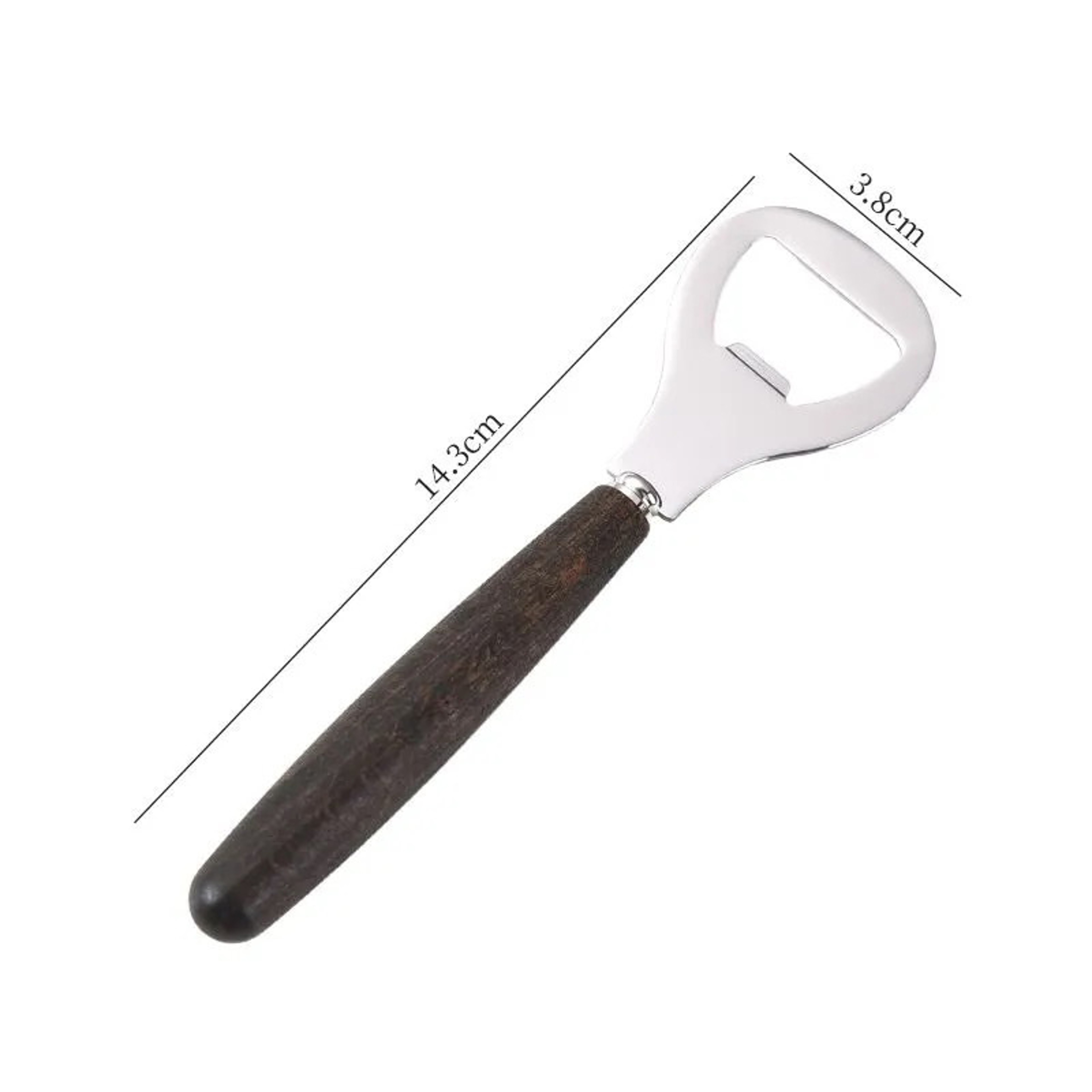 Beer And Soda Drink Opener Wooden Handle Stainless Steel Bottle Opener 5