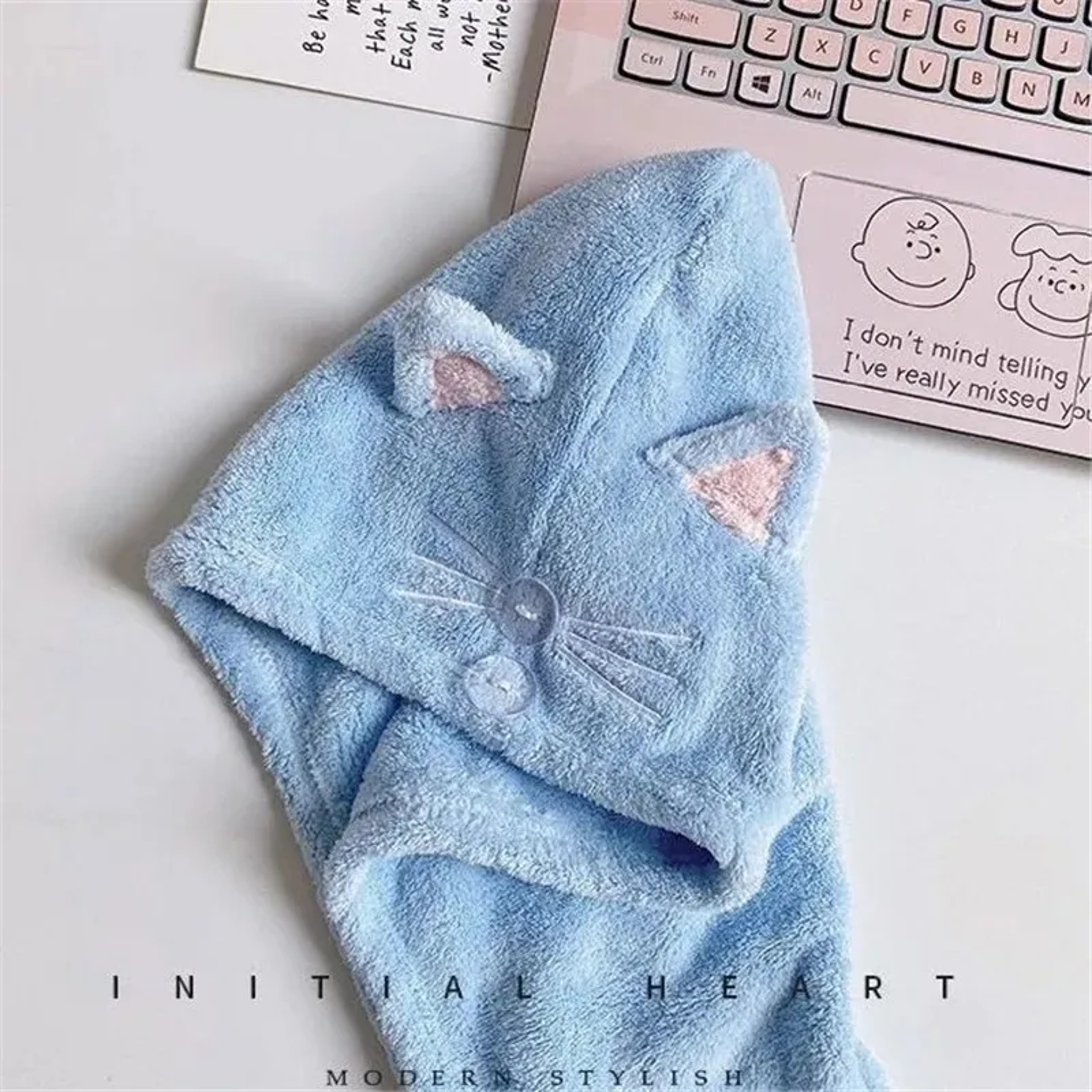 Women Wrap Wiping Hair Towel, Cute Cat Hair Cap Microfiber Hair, Towel Strong Water Absorbent, Towel Long Hair Quick Dry – view 4