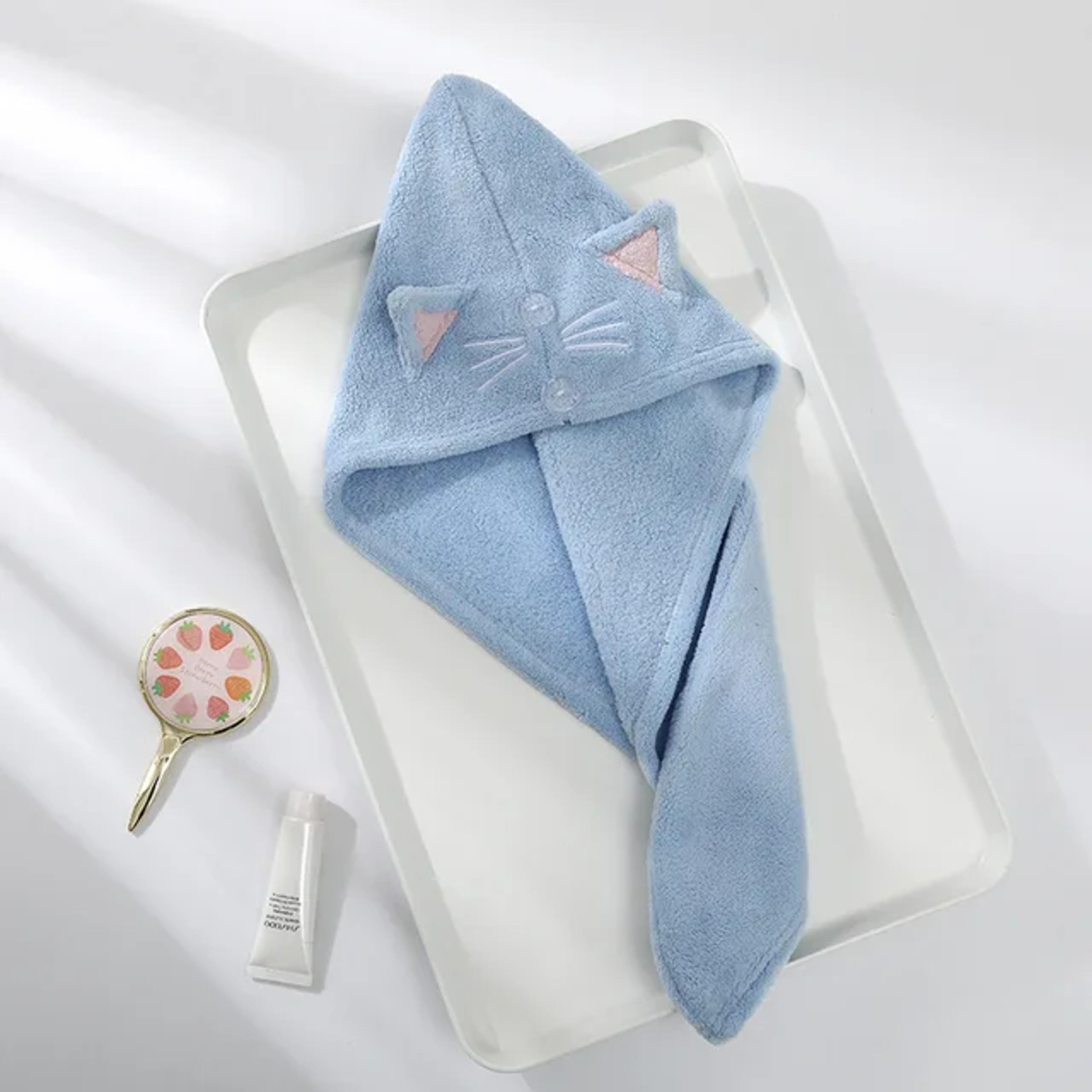 Women Wrap Wiping Hair Towel, Cute Cat Hair Cap Microfiber Hair, Towel Strong Water Absorbent, Towel Long Hair Quick Dry – view 7