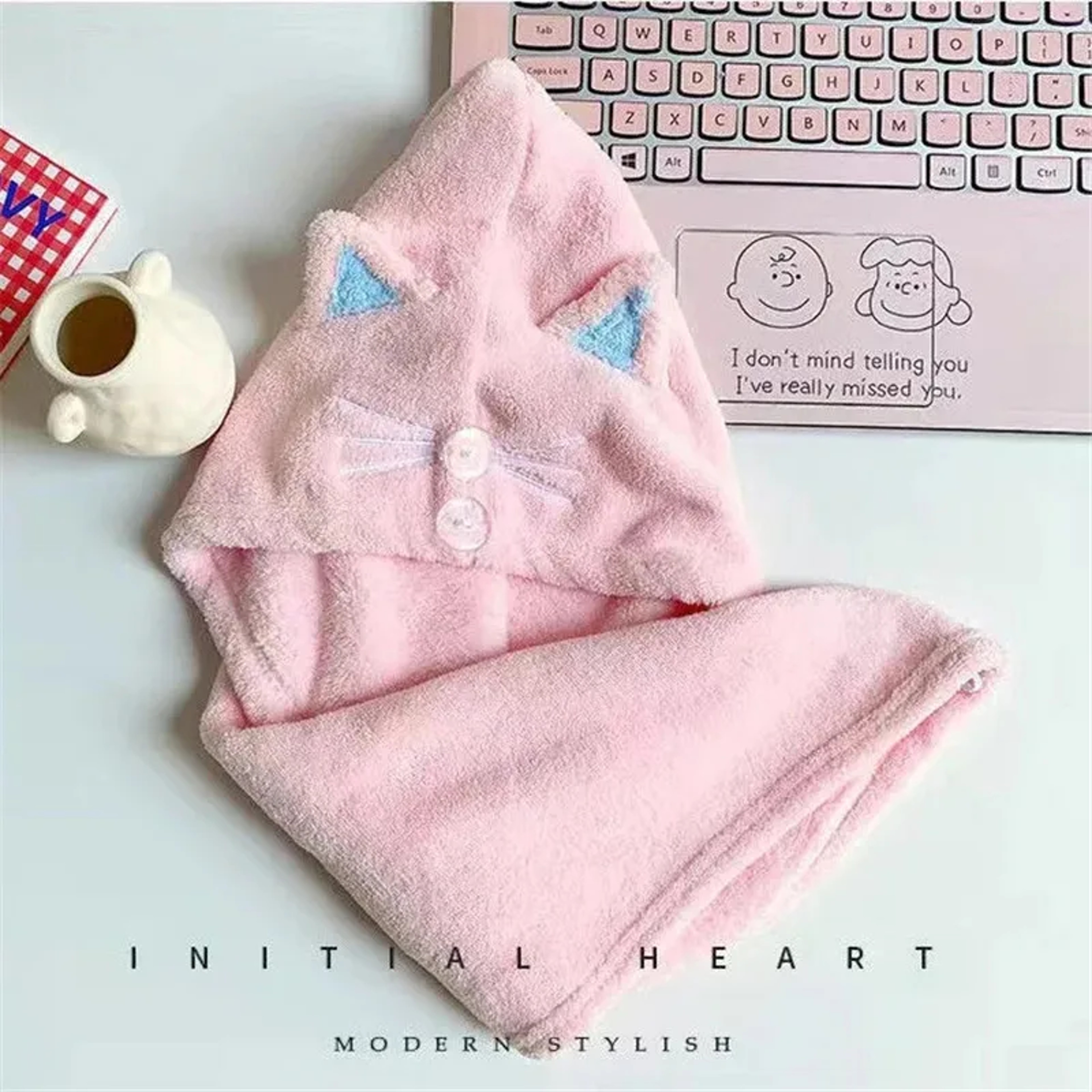 Women Wrap Wiping Hair Towel, Cute Cat Hair Cap Microfiber Hair, Towel Strong Water Absorbent, Towel Long Hair Quick Dry – view 5