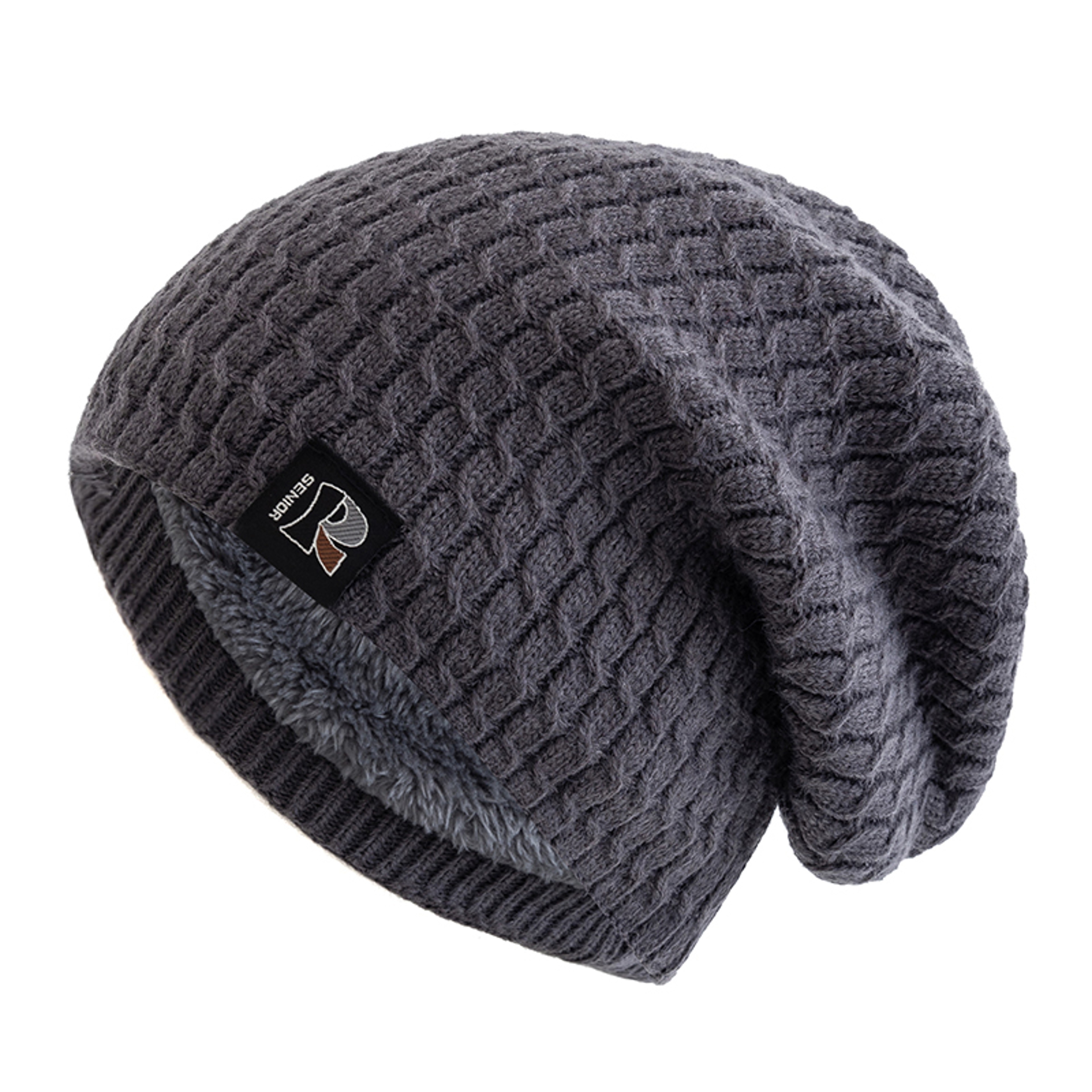 Fashion Slouchy Beanie Hat Warm Fleece Lined Ski Cap Men WomenMen Women Letter Label Ski Sports Cap 9
