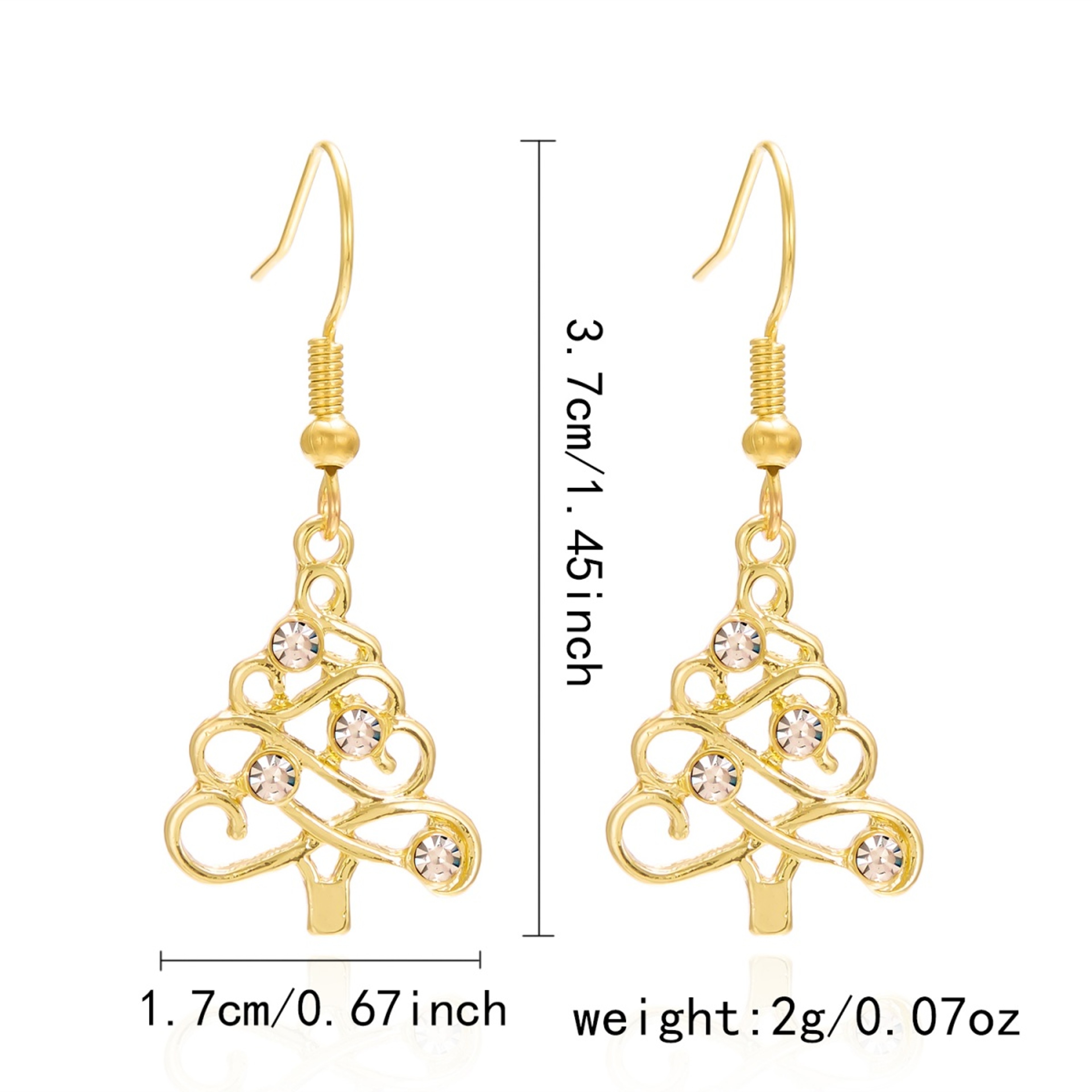 Classic Trendy Xmas Tree Drop Earrings for Holiday Jewelry Lovers Earring For Women Men Holiday Jewelry – view 3