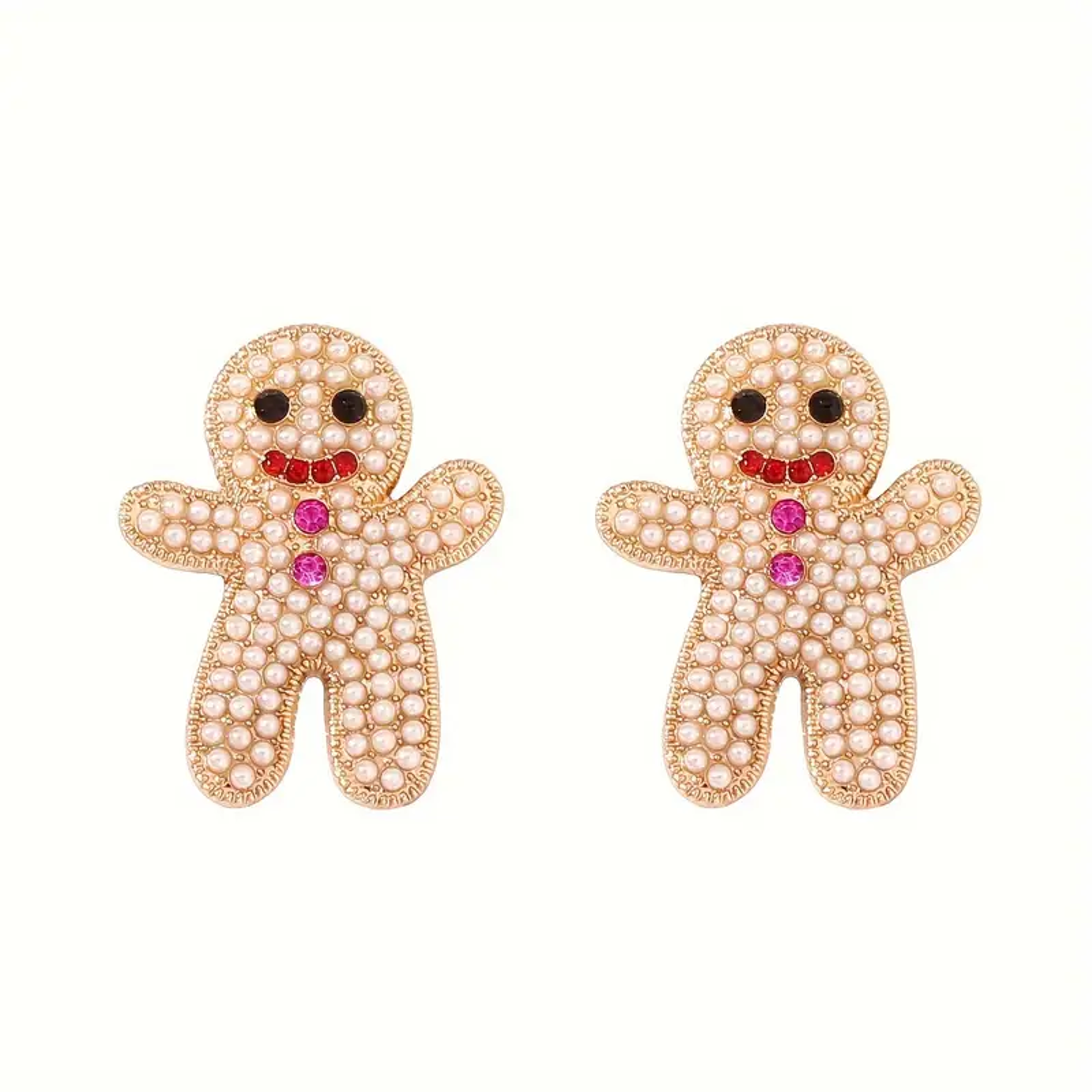 Sparkling Rhinestone Gingerbread Stud Earrings For Women Cute Chic Holiday Christmas Accessory 2