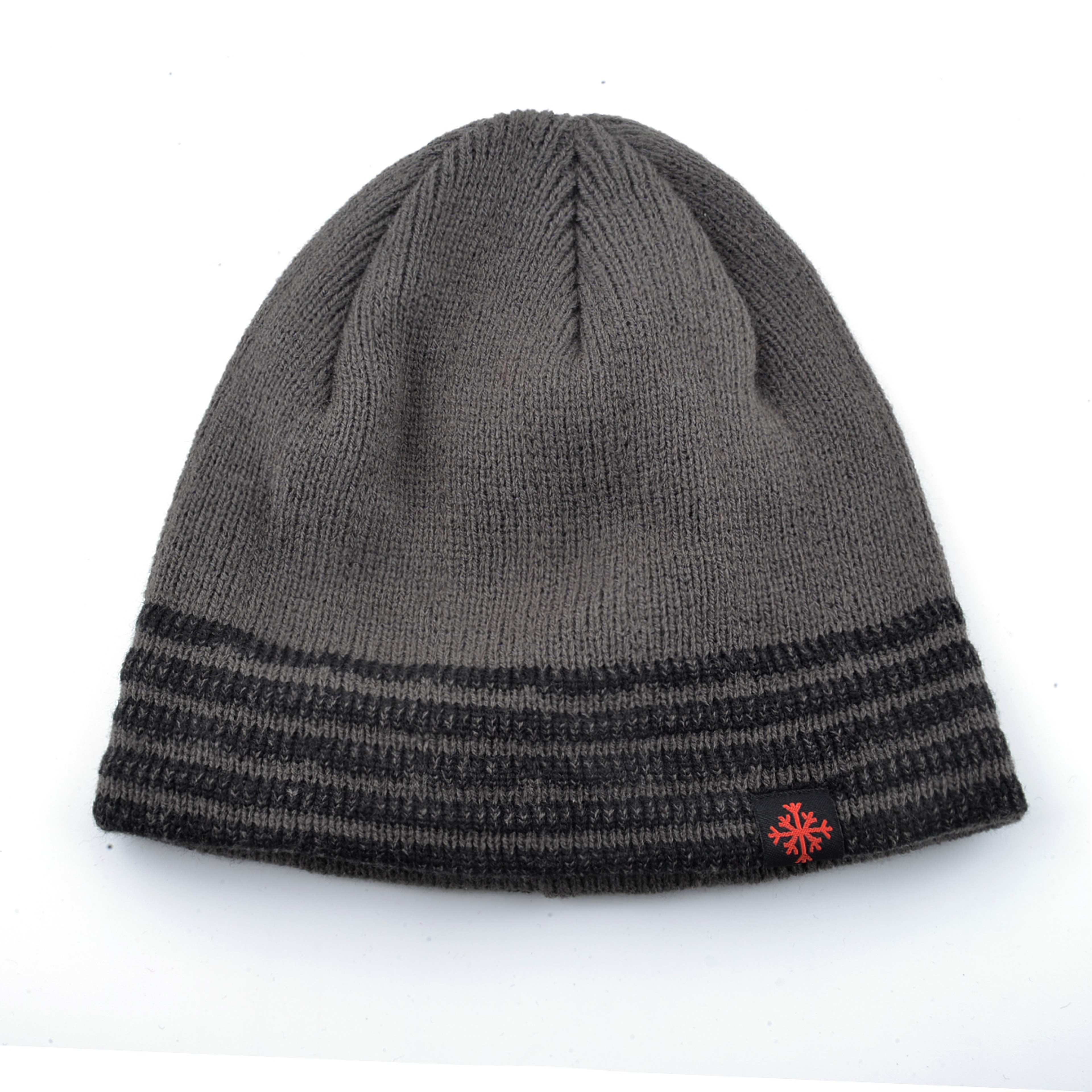 Mens Winter Thick Beanie Hat Skullies Beanies Knitted Striped Hats Double Layer Solid Color Velvet  1