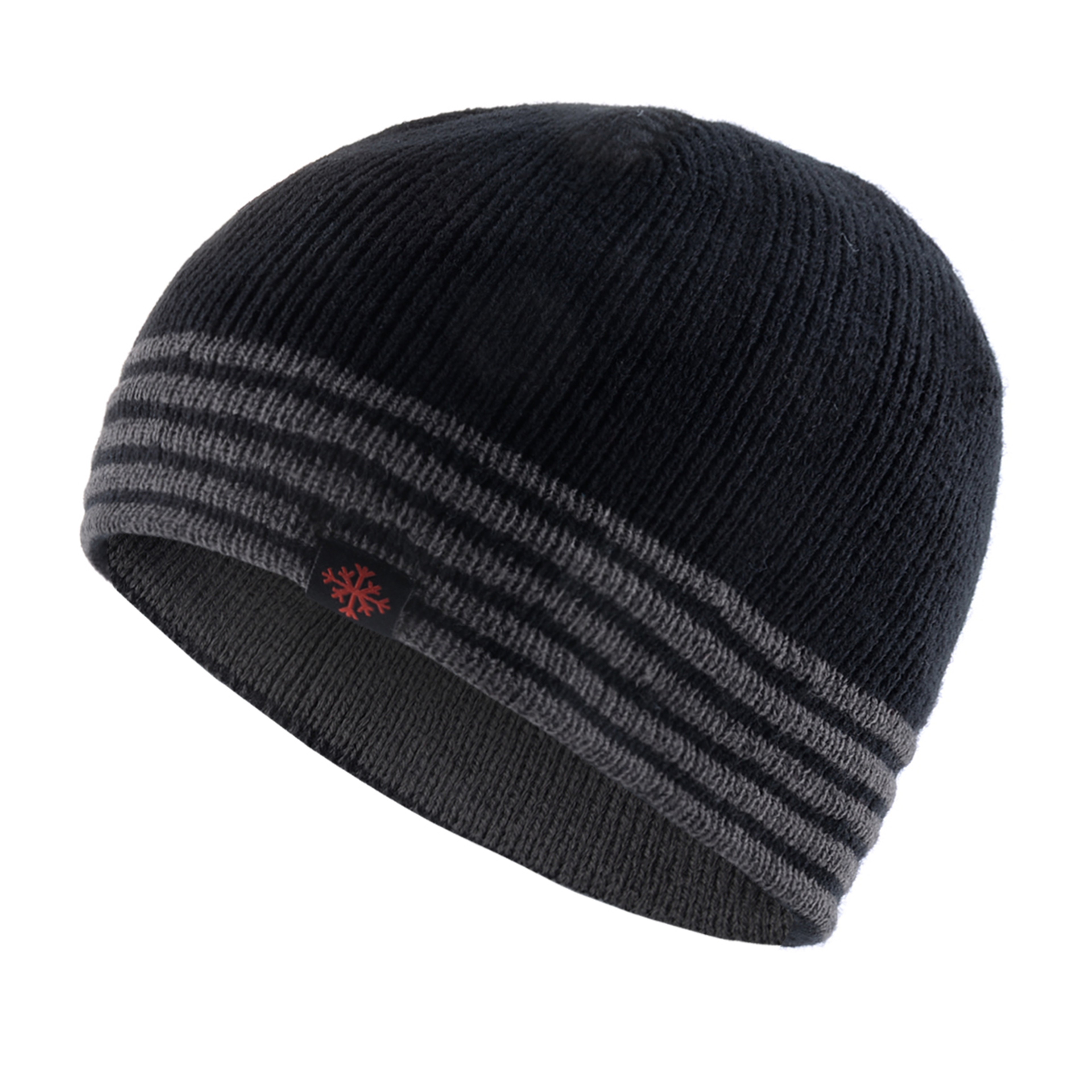 Mens Winter Thick Beanie Hat Skullies Beanies Knitted Striped Hats Double Layer Solid Color Velvet  0