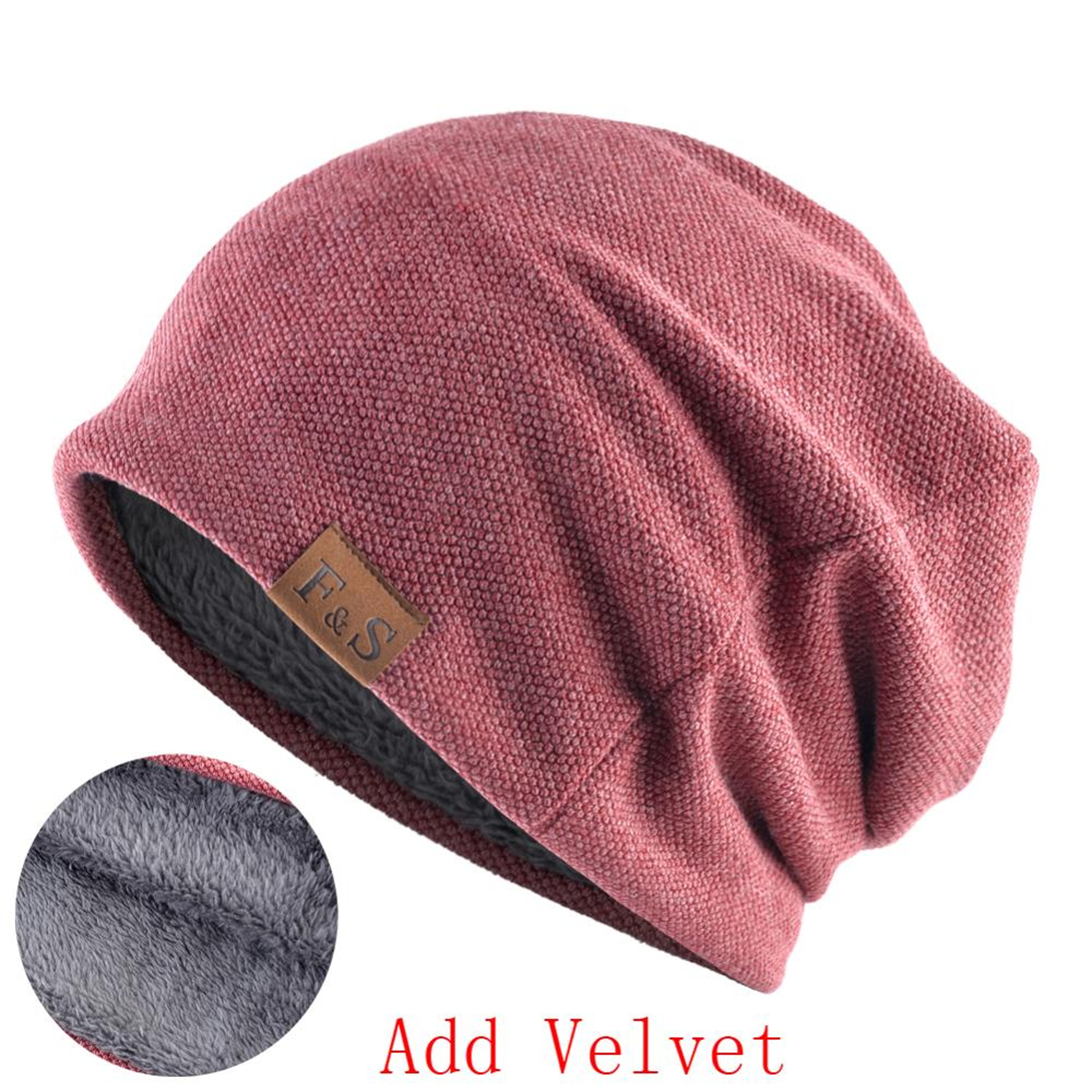 Winter Knitted Skullies Beanies Velvet Soft Turban Hats Fashion Bonnet Hat For Men And Women Hip Hop Beanie – view 11