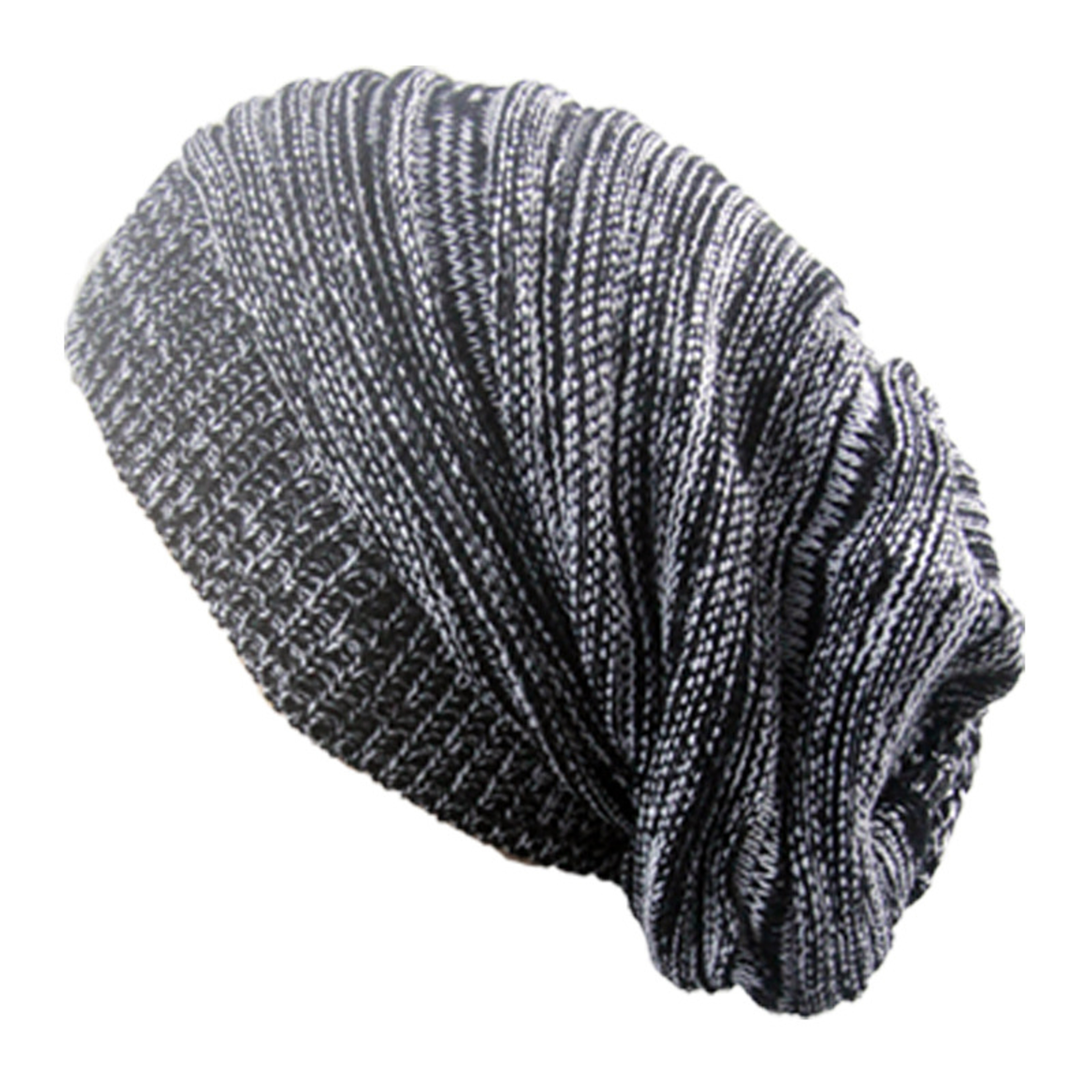 Winter Warm Cotton Striped Hat Scarf Beanies for Men and Women Loose Knit Gorro Headdress – view 1