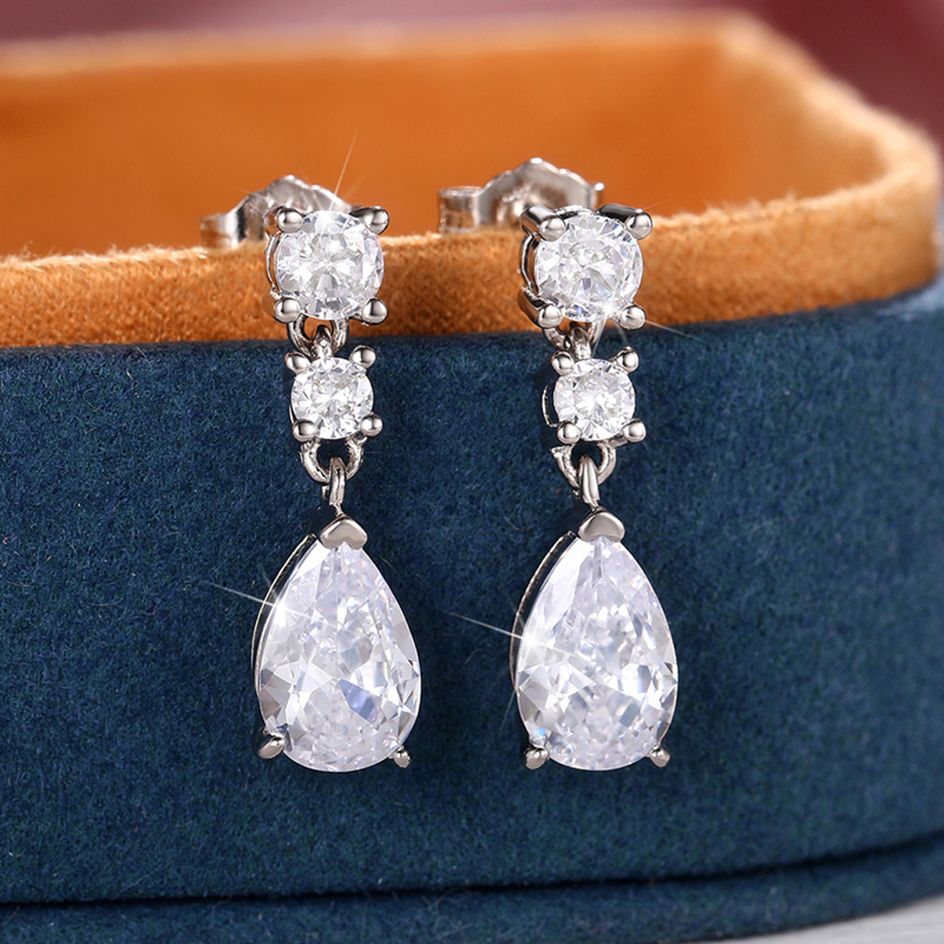 Huitan Women's Drop Earrings Silver Fashion Jewelry, Elegant Versatile Female Ear Accessories for Wholesale – view 4