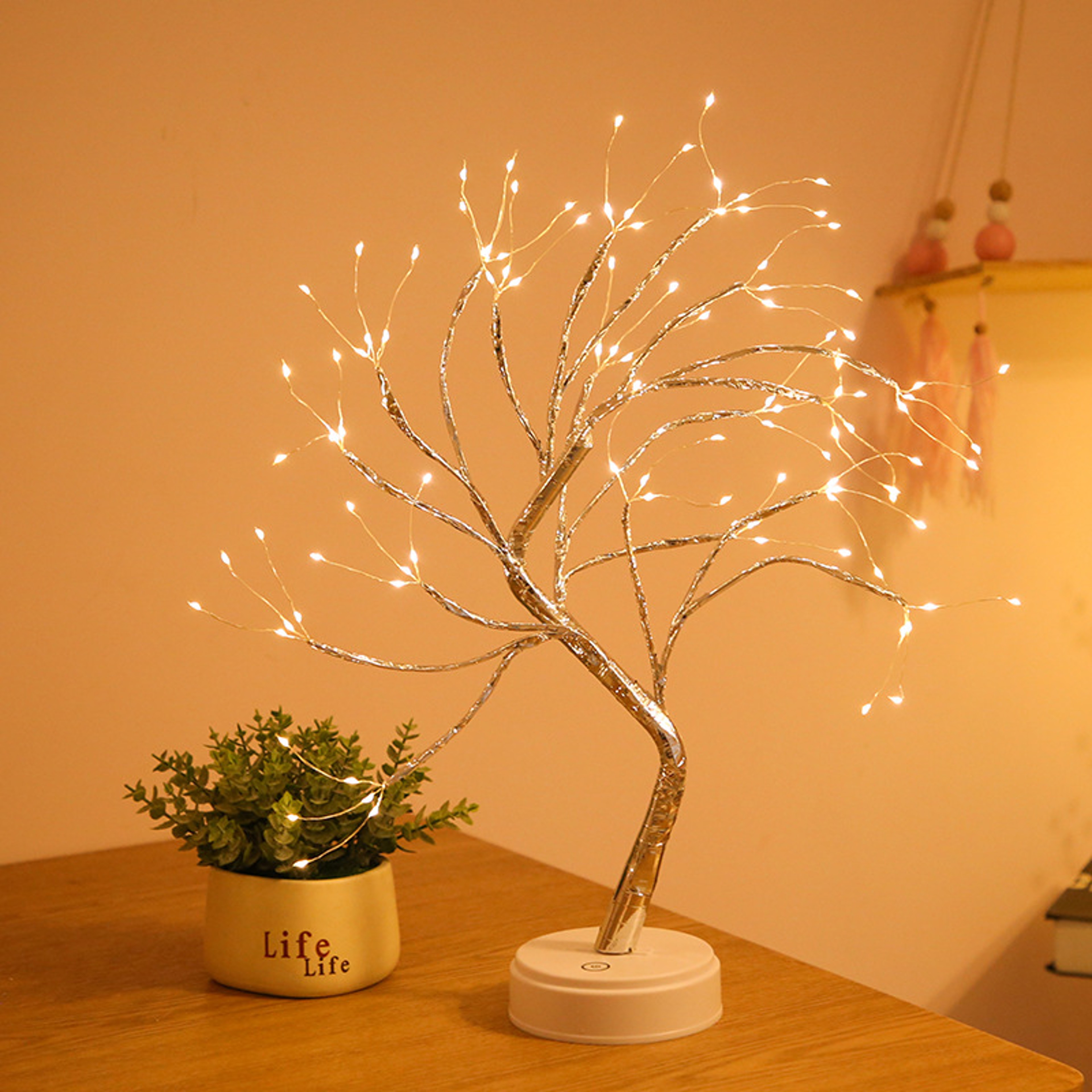 DIY LED Rose Leaf Table Lamp, USB Powered Christmas Tree Fairy Lights, Wedding and Party Home Decoration – view 9