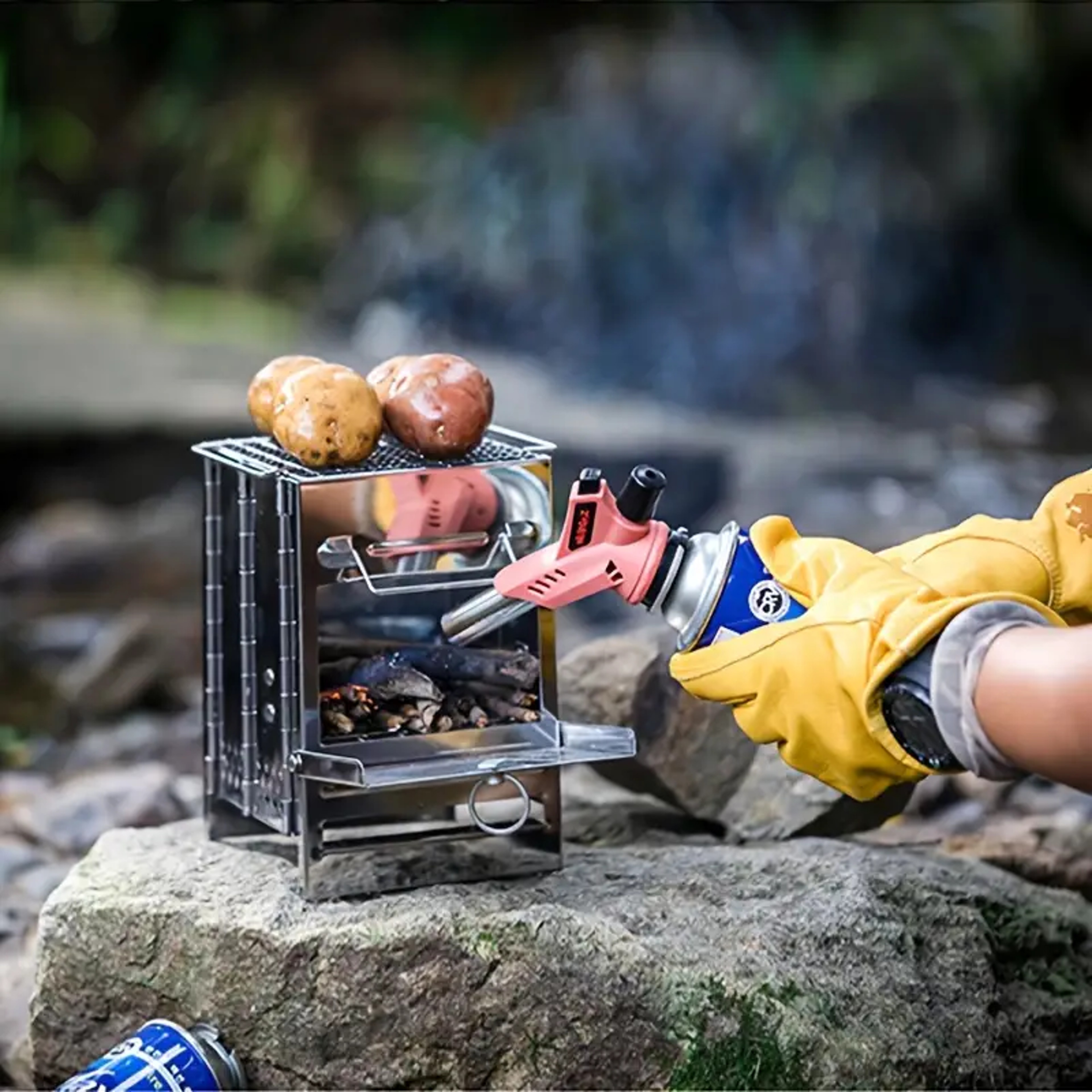 Compact Firewood Stove – Portable Mini Stainless Steel Design for Camping, Picnic & BBQ Use – view 3