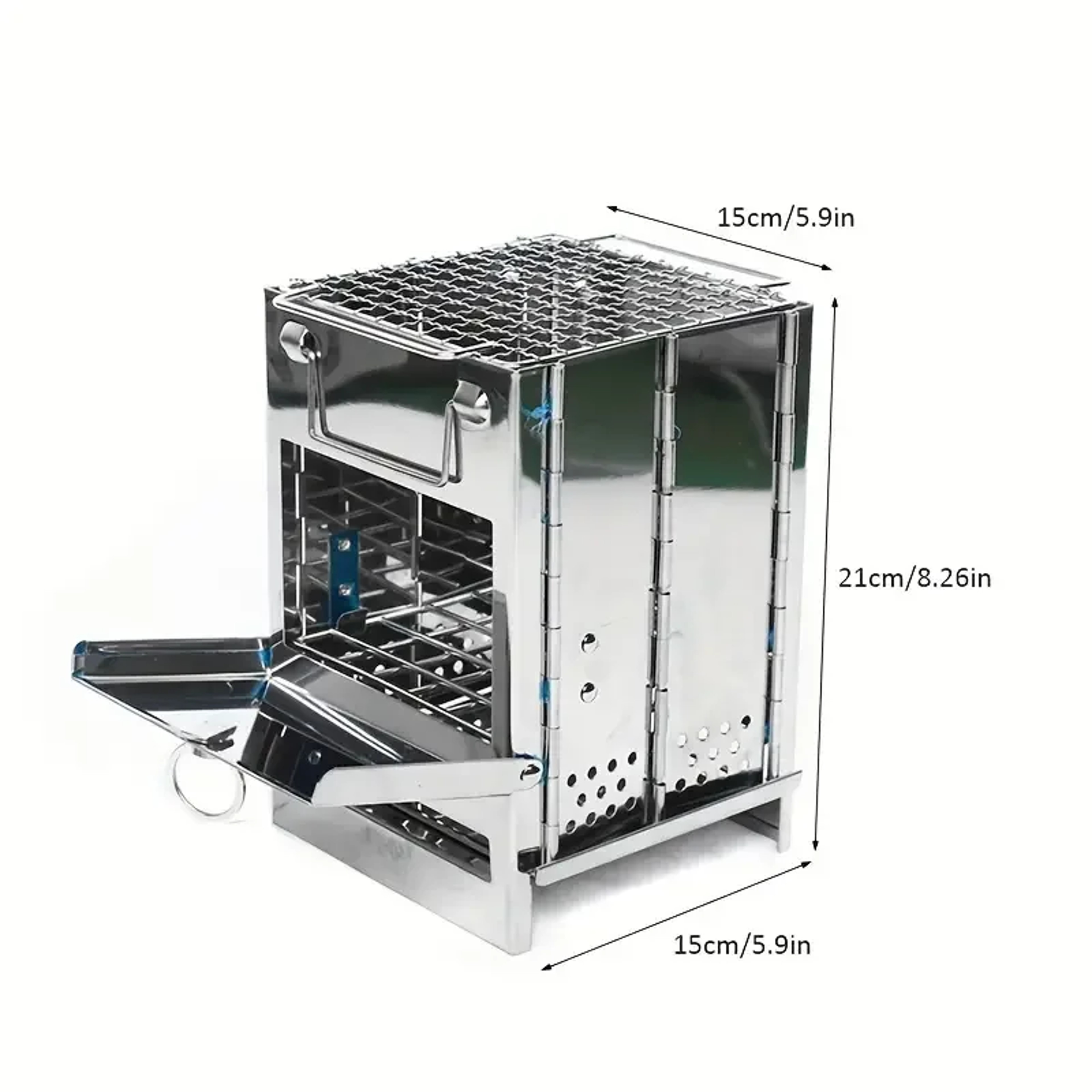 Compact Firewood Stove – Portable Mini Stainless Steel Design for Camping, Picnic & BBQ Use – view 7
