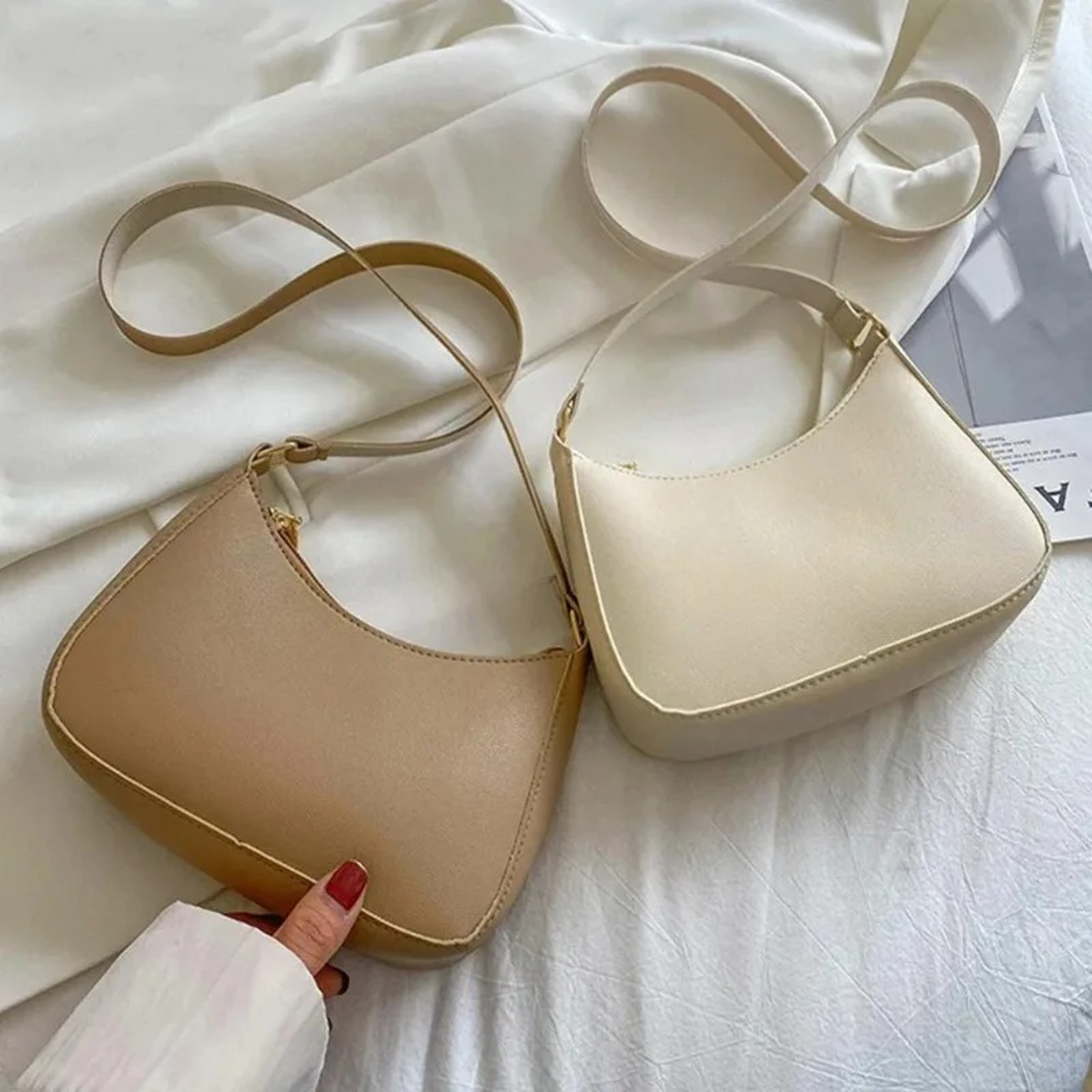 Retro Hong Kong Style Fashion Portable Handbag Underarm Shoulder Bag Advanced Handbags Shoulder Bag – view 1
