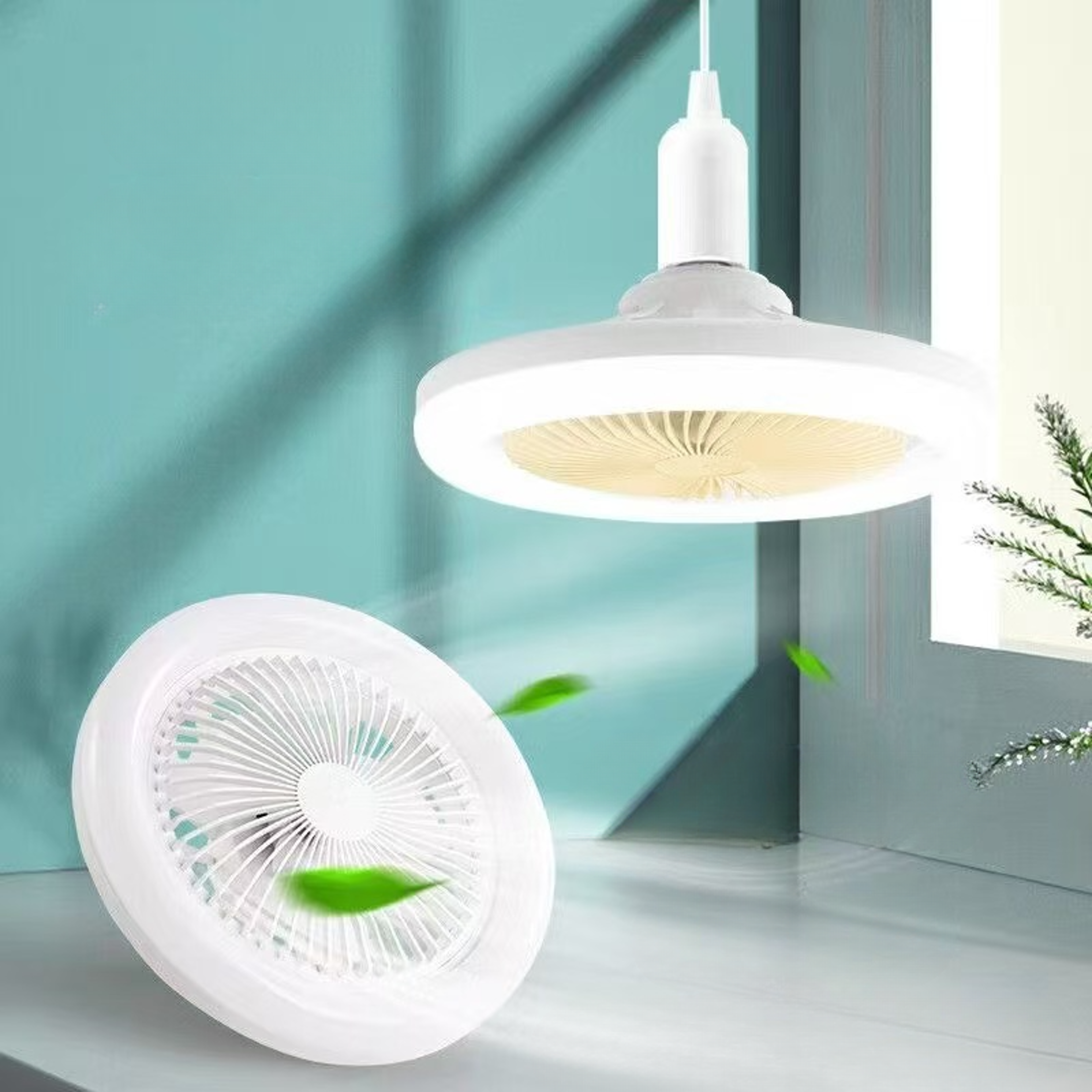 Rotatable Ceiling Fan With Remote Control Lighting Lamp Converter Base For Bedroom Living Room Mifl 0