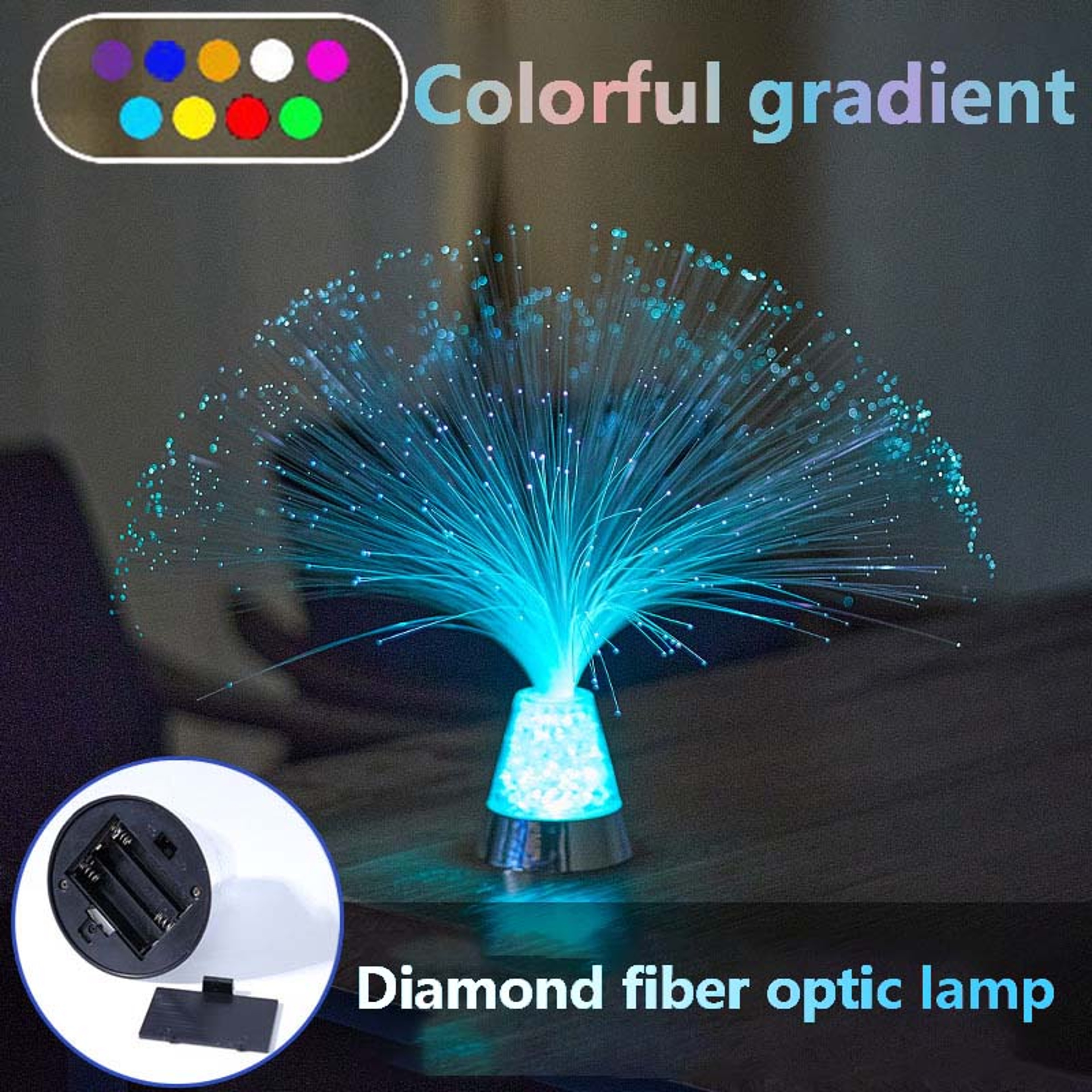 Vibrant Fiber Optic Night Light Colorful Changing Starry Sky Table Lamp Room Decor For Bedroom With 6