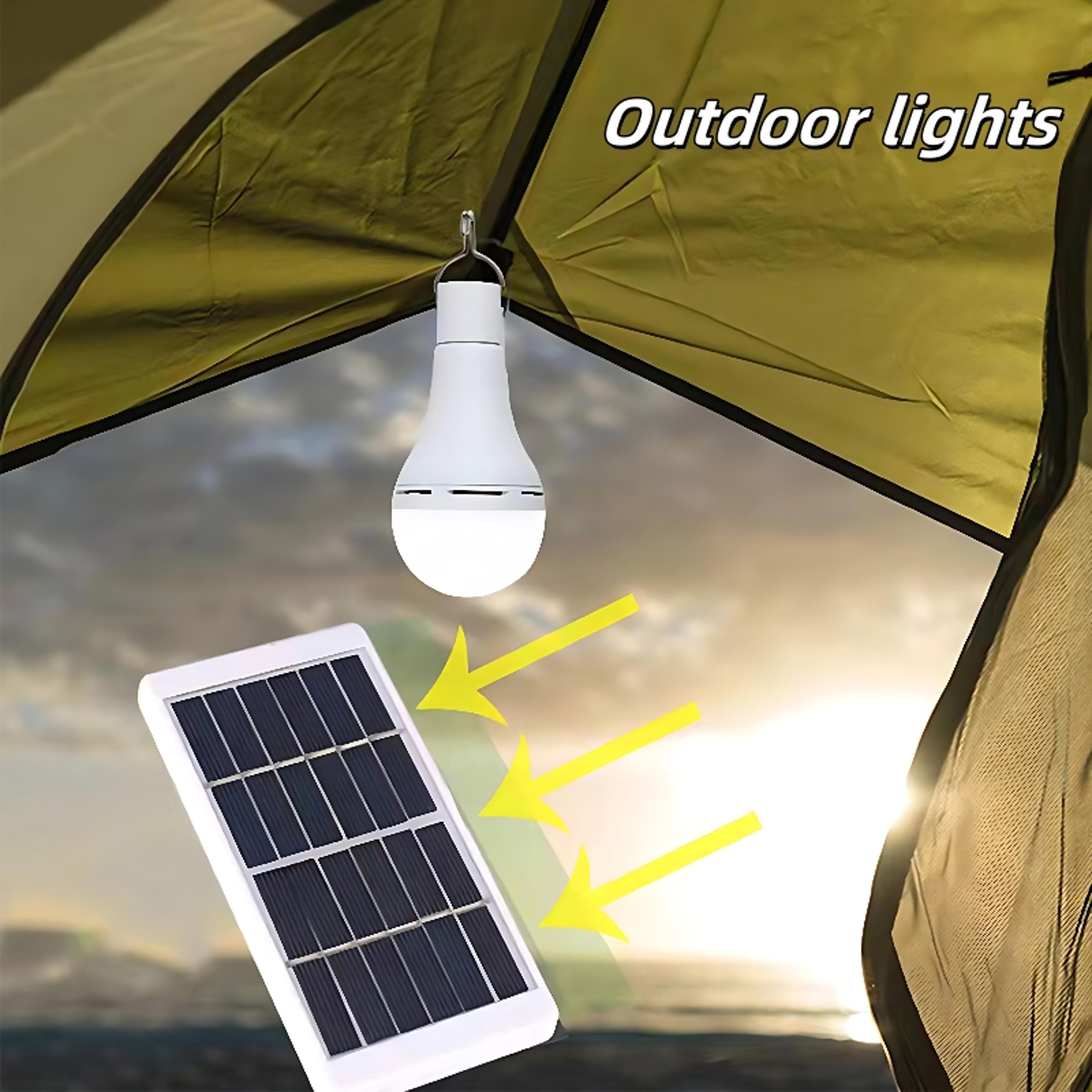 Solarpowered Emergency Outdoor LED Camping Lights Portable USB Solar Panel For Outdoor Garden Tent  0