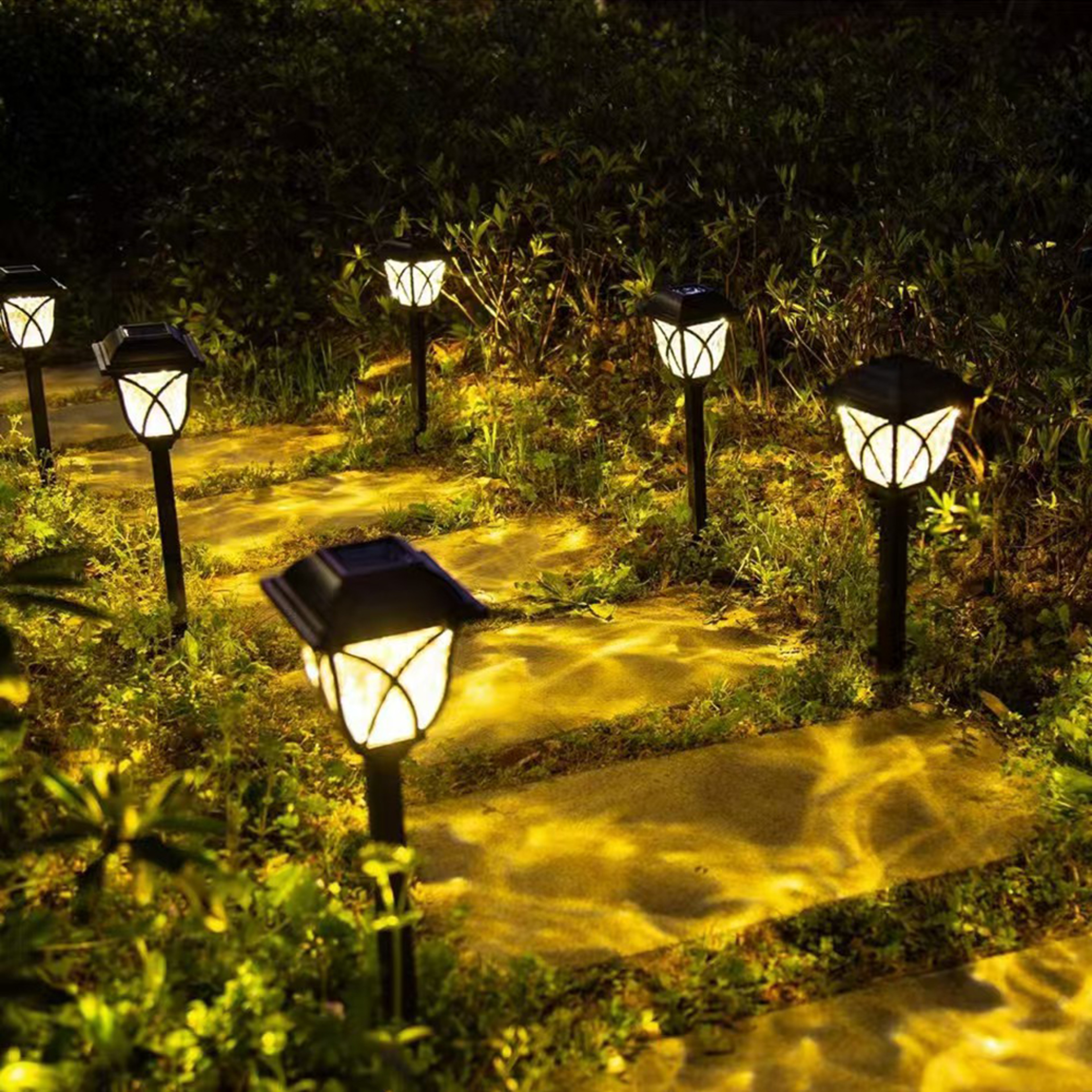 Miflame LED Solar Lawn Lights Outdoor, Waterproof Pathway Lamps, Warm Light for Villa Courtyard Landscape Decoration – view 3