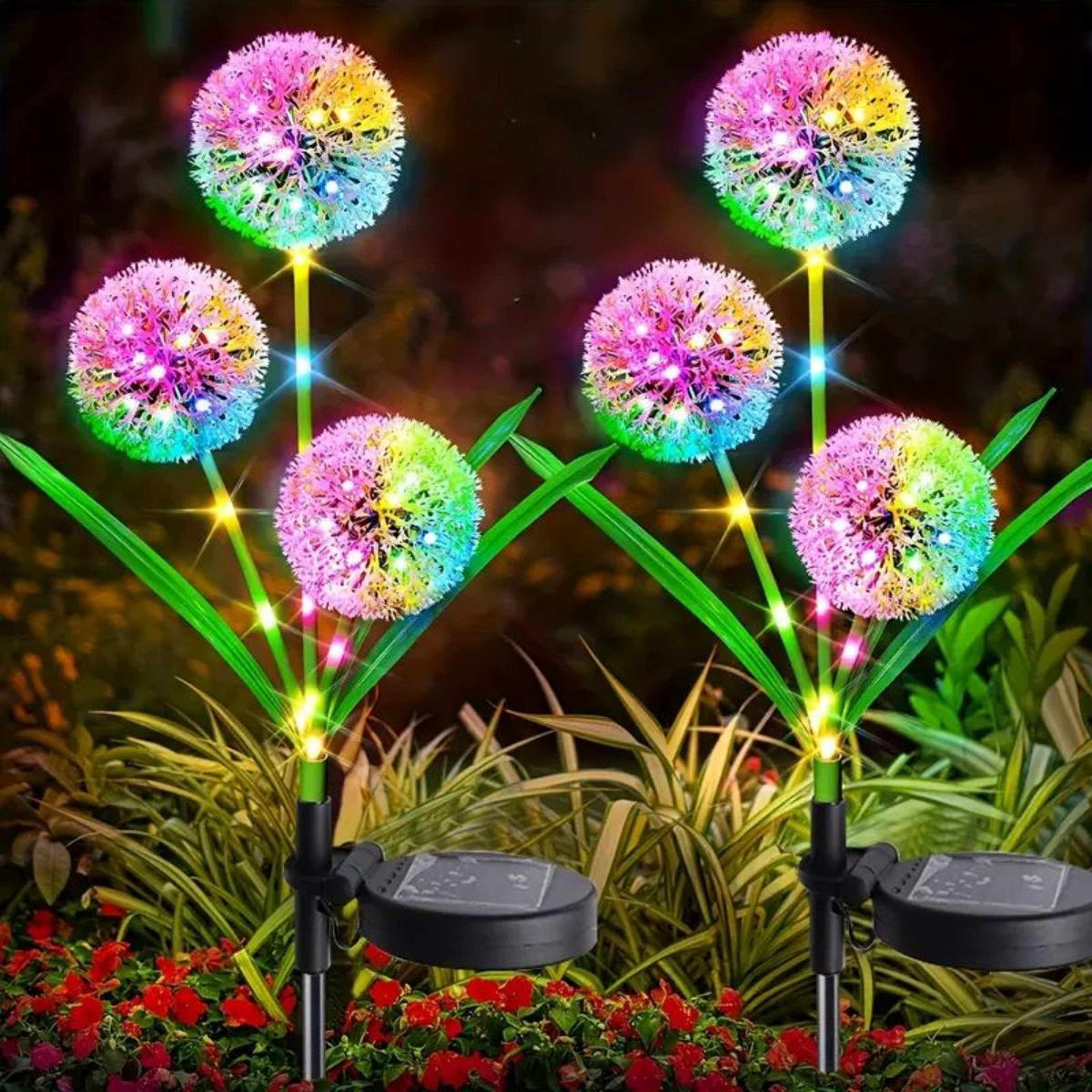 Festive SolarPowered LED Garden Light Solar Charging Dandelion Outdoor Lighting Decor 5
