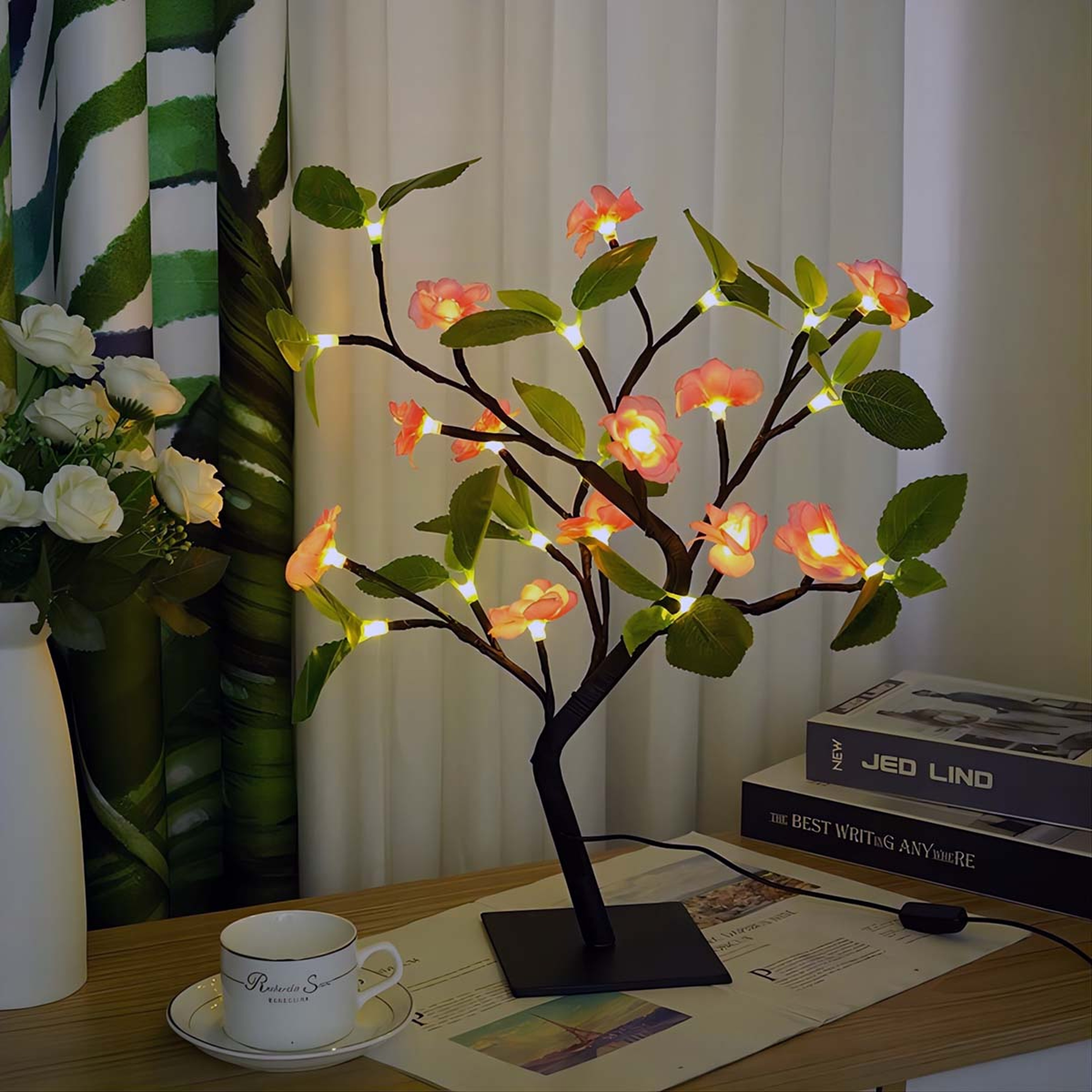 Gift Creative Luminescent Styling Light LED Peach Blossom Plum Blossom Tree Lamp Interior Decorativ 0