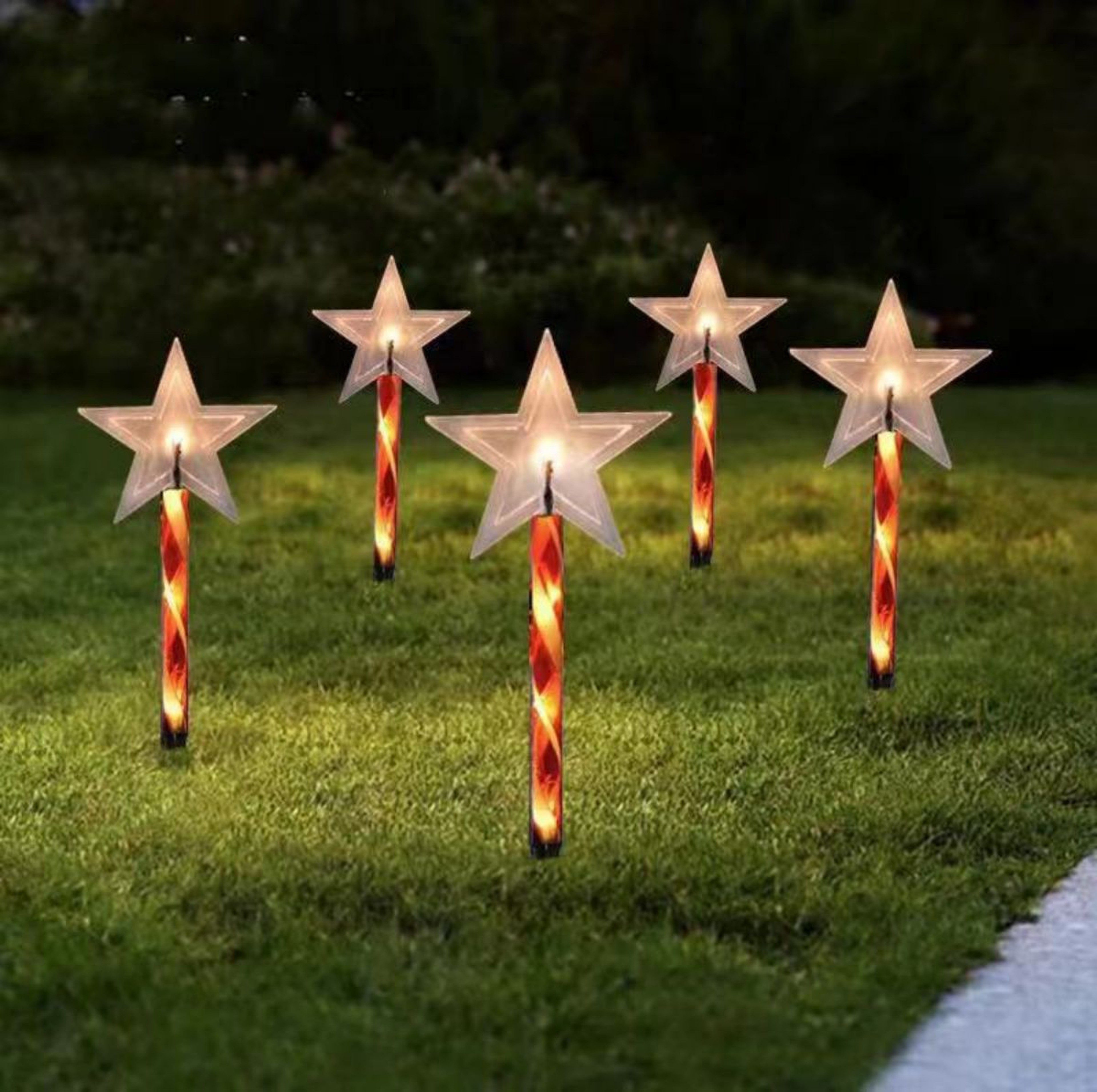 Red Tube LED Solar Pentagram , Outdoor Waterproof Lawn Light, Snowflake Christmas Tree Bell Courtyard Decoration – view 8