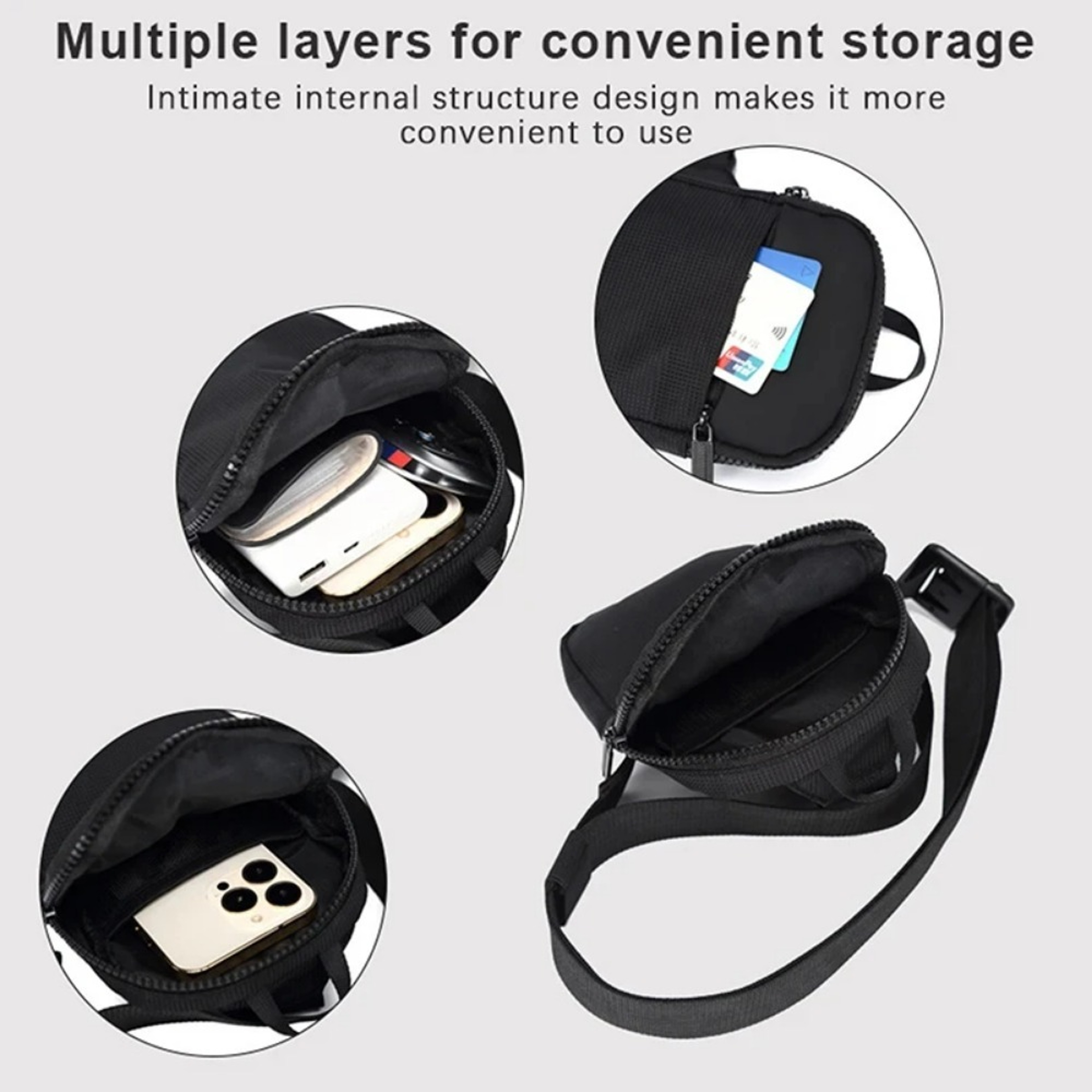Casual Sling Shoulder Crossbody Pack Nylon Waterproof Travel Phone Bags Mini Chest Bag For Men Wome 2