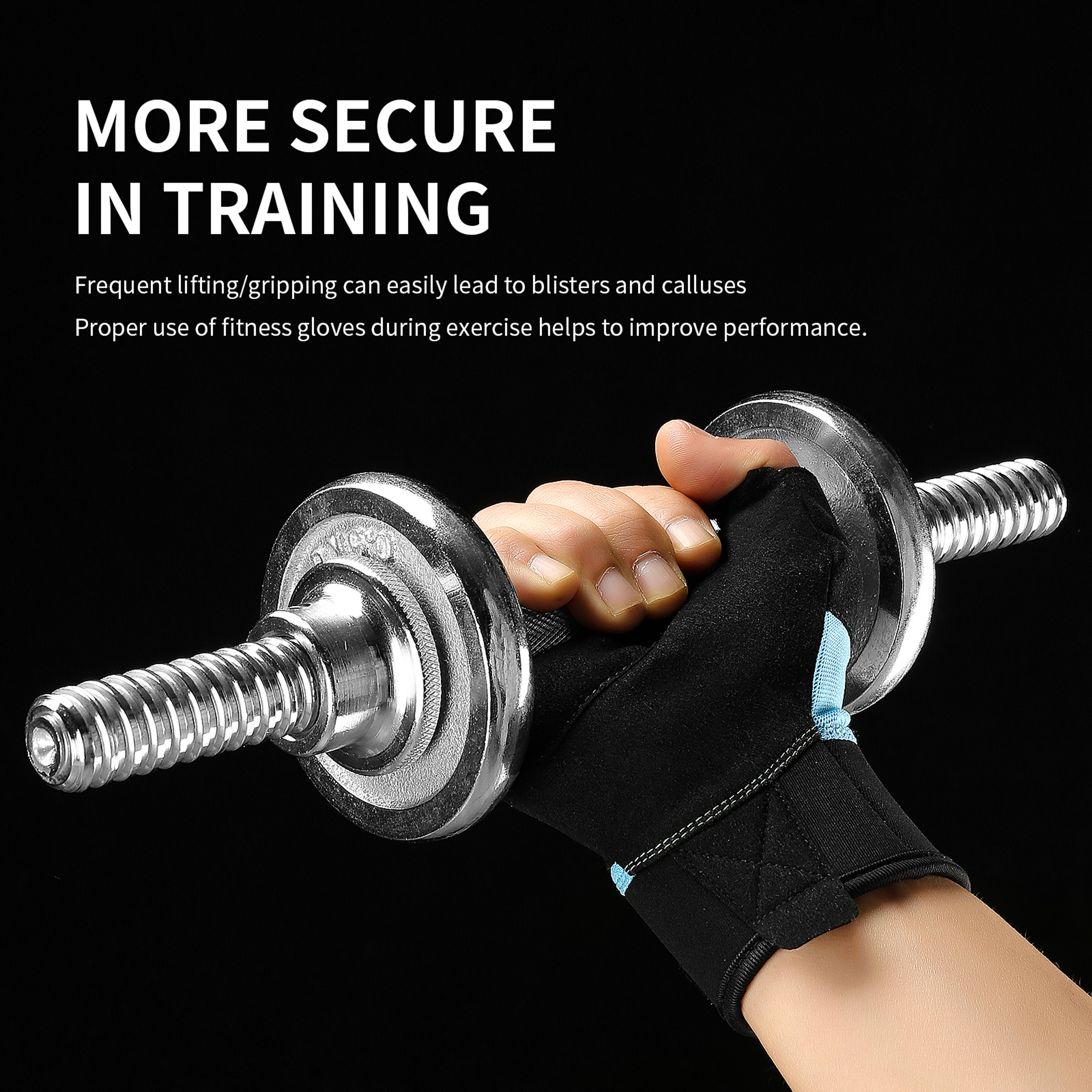 Gym Lifting Workout Gloves Men Women, Wrist Belt Fitness Climbing, Work Out Shock Absorb Foam Pad Palm Crossfit – view 5
