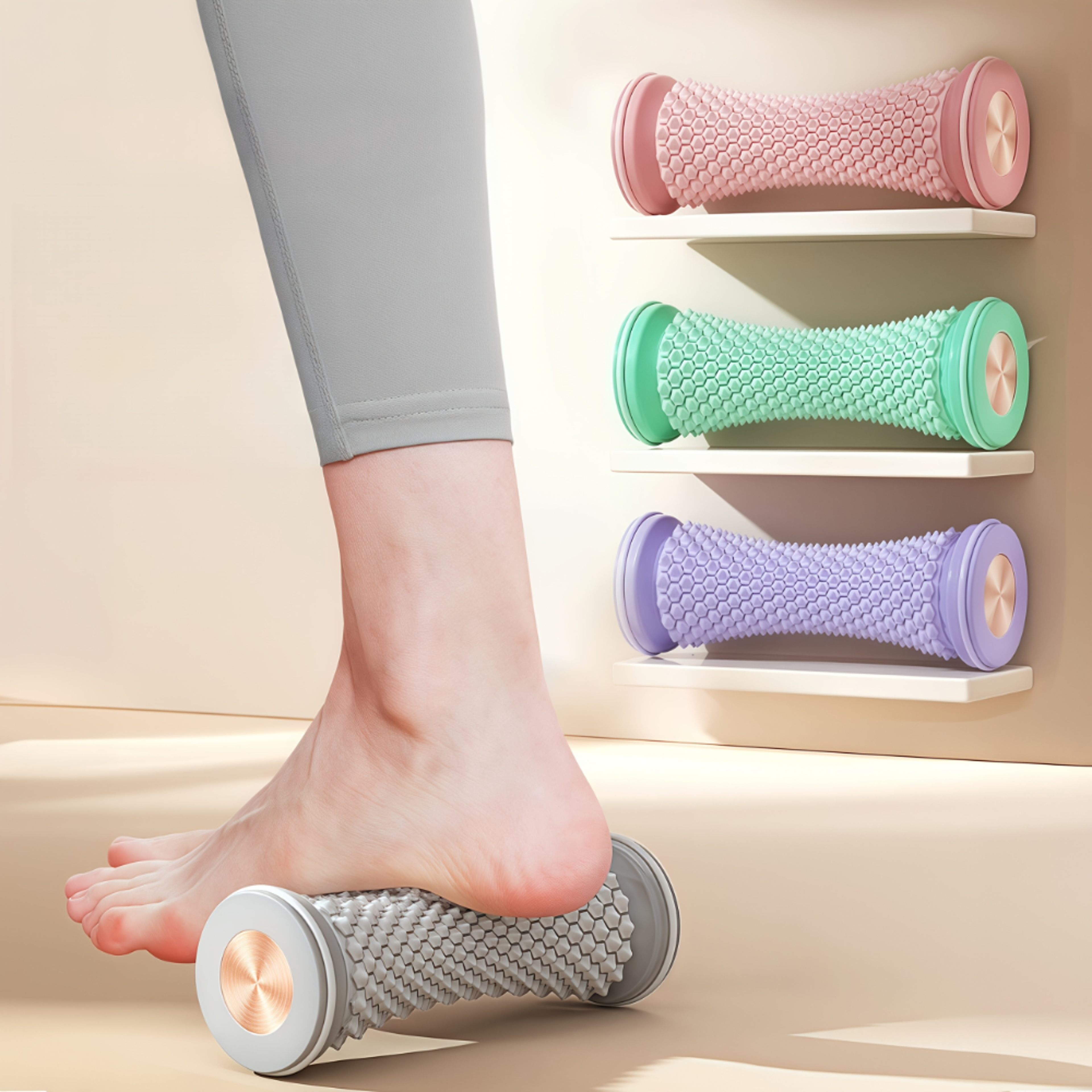 Foot Massager Massage Roller Yoga Massage Ball Plantar Fascia Roller Muscle Relaxation Care Plastic 2