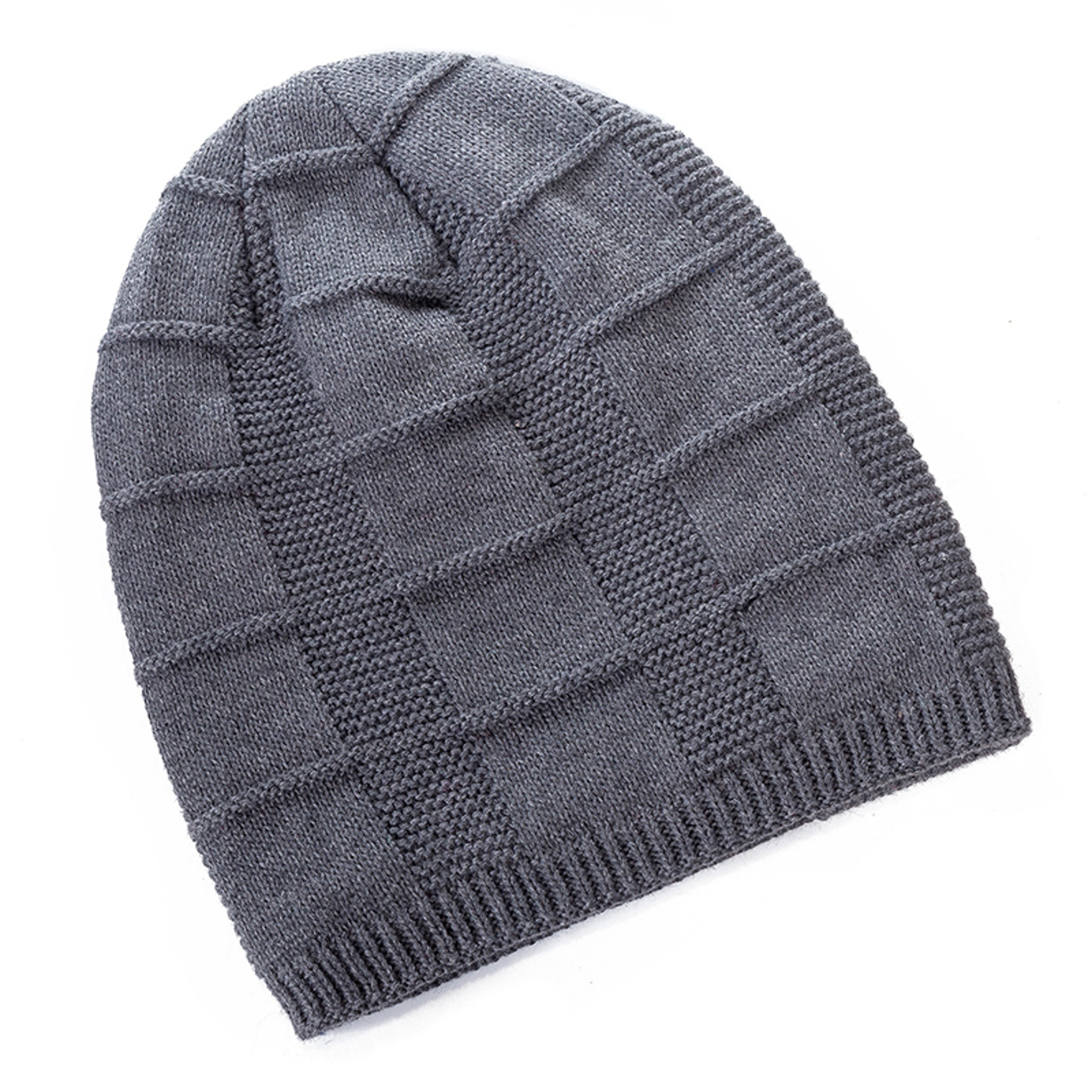 Unisex Plain Color Winter Hats Warm Ski Beanie Cap Men Women New High Quality Fur Lined Cotton Knit 2