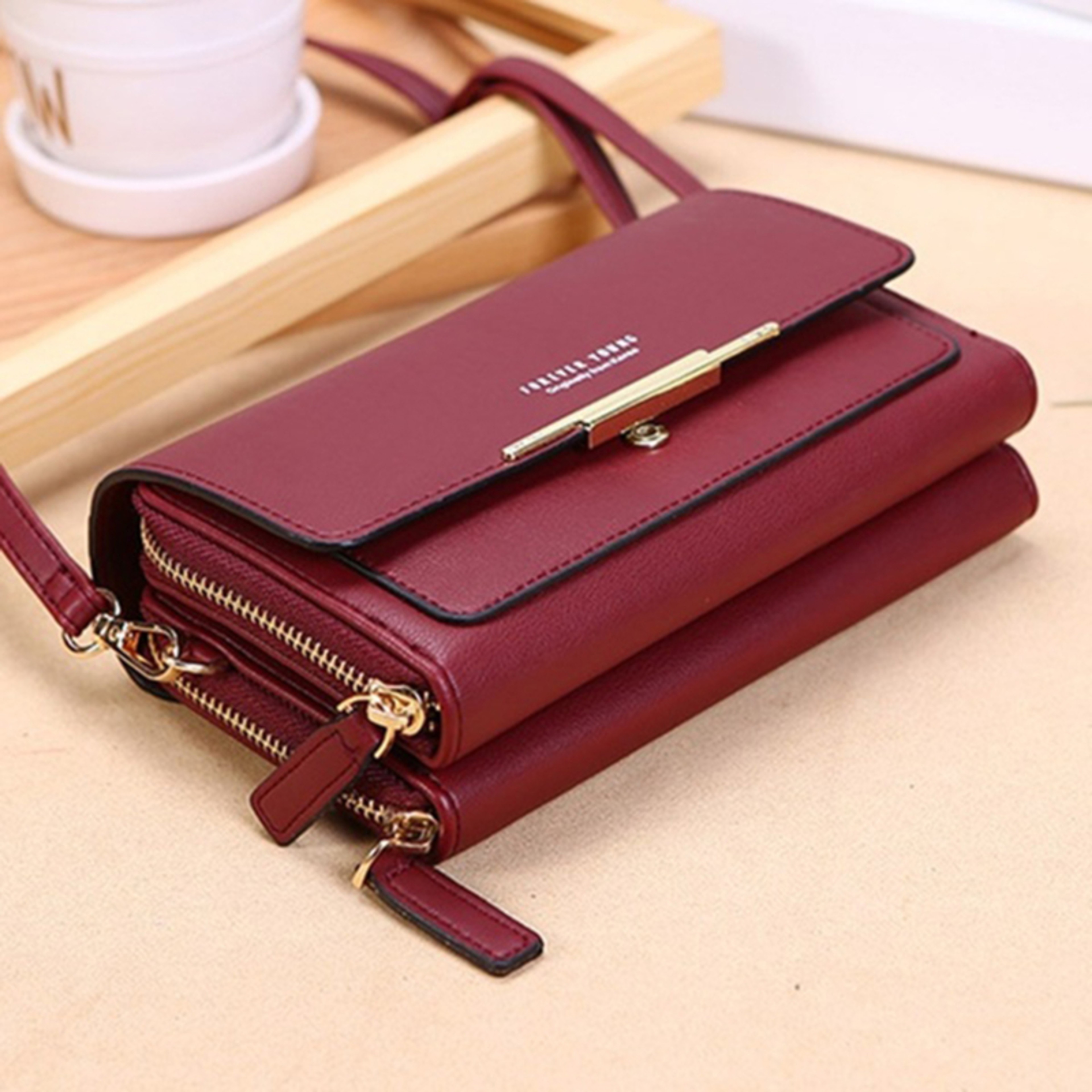 Korean Handbag Womens Wallet Multi Card Large Capacity Shoulder Bag Mobile Phone Packet 0