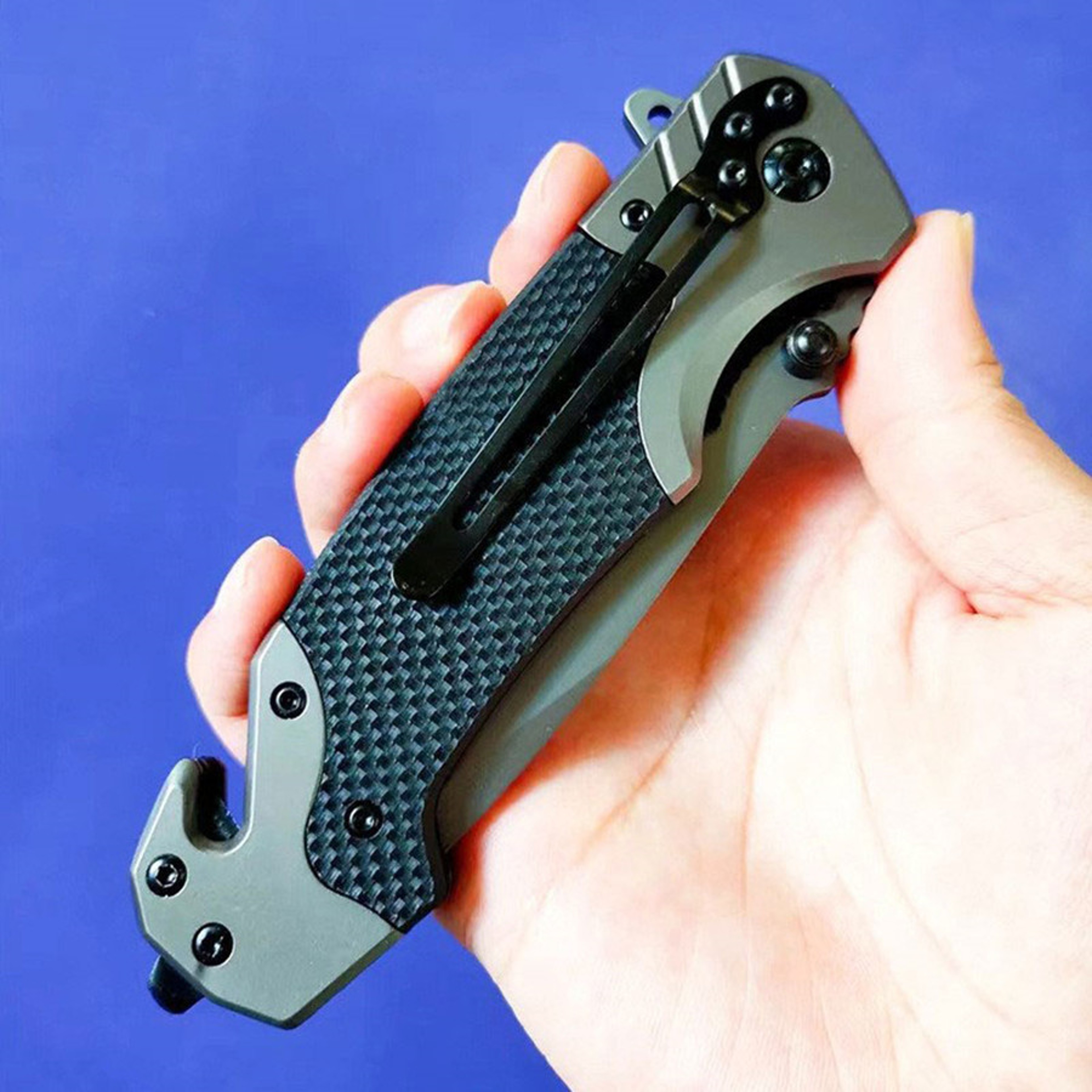 Tactical Defense Knife, Camping Pocket Knife, Outdoor Survival Folding Knife with Sharp Blade – view 4