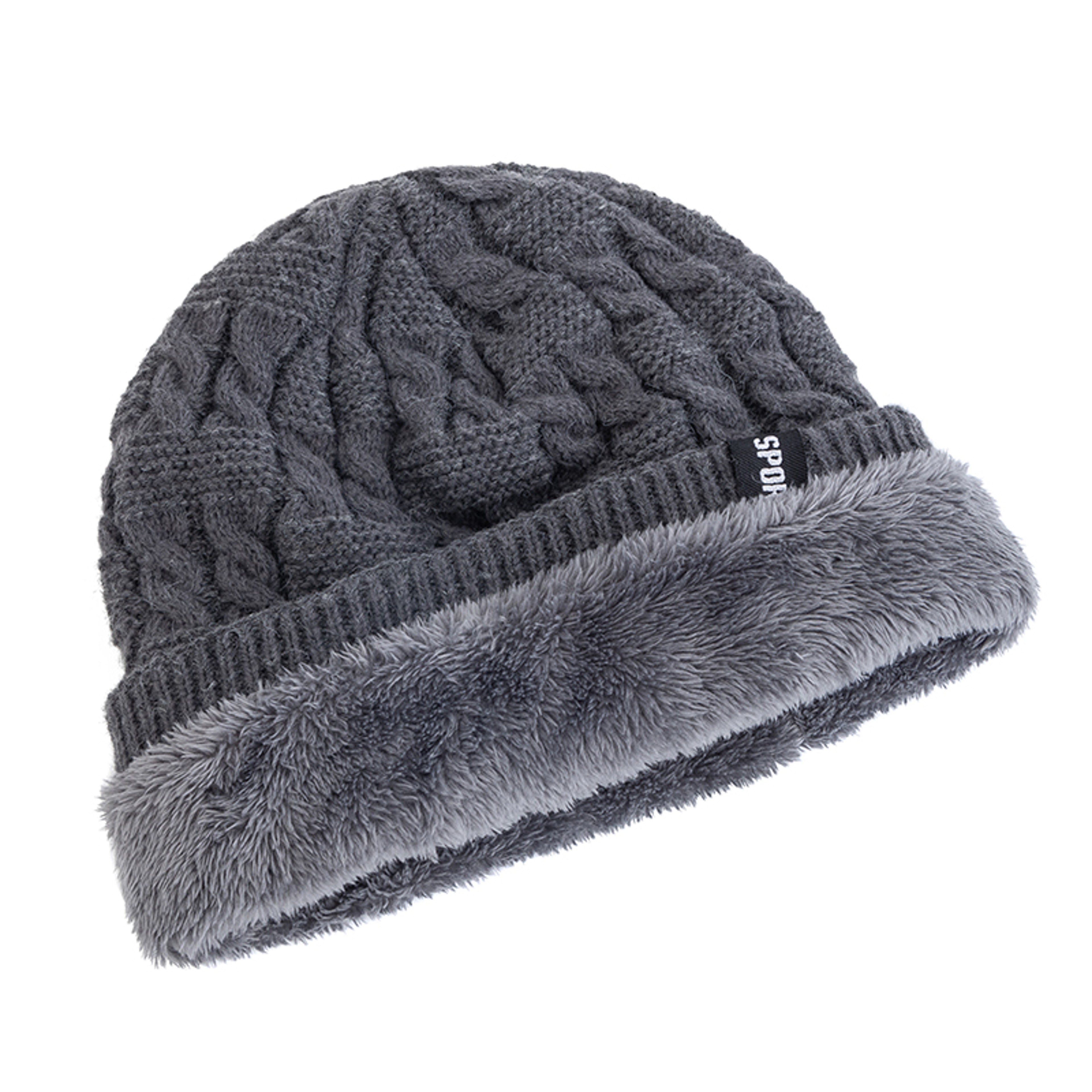 Warm Knitted Hats For Women Casual Fleece Lined Beanie Sports Label Winter Hat Warm Knitted Hats 2