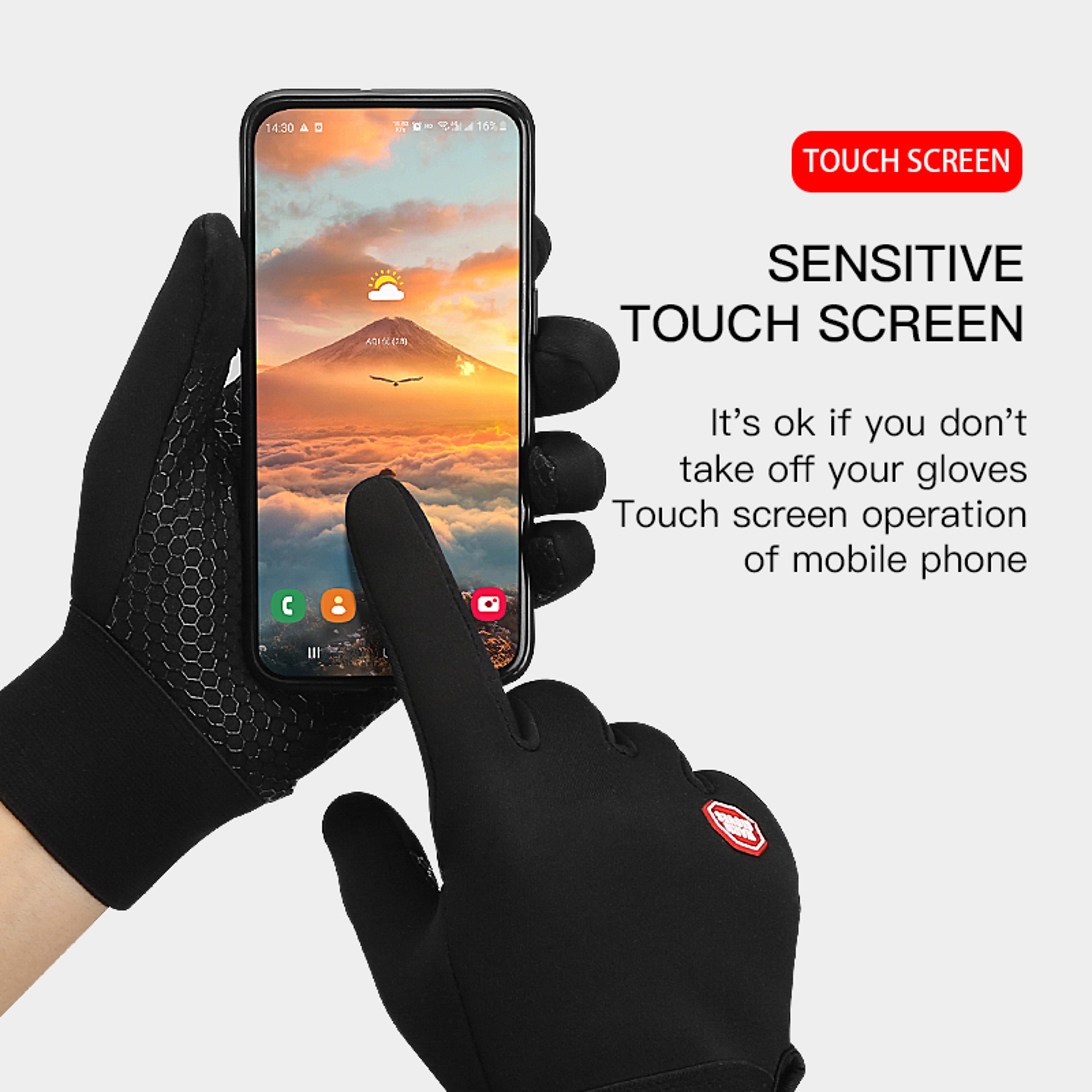 Warm Running Gloves Windproof Waterproof Winter Mens Touchscreen Gloves Lightweight Hiking Gloves 1