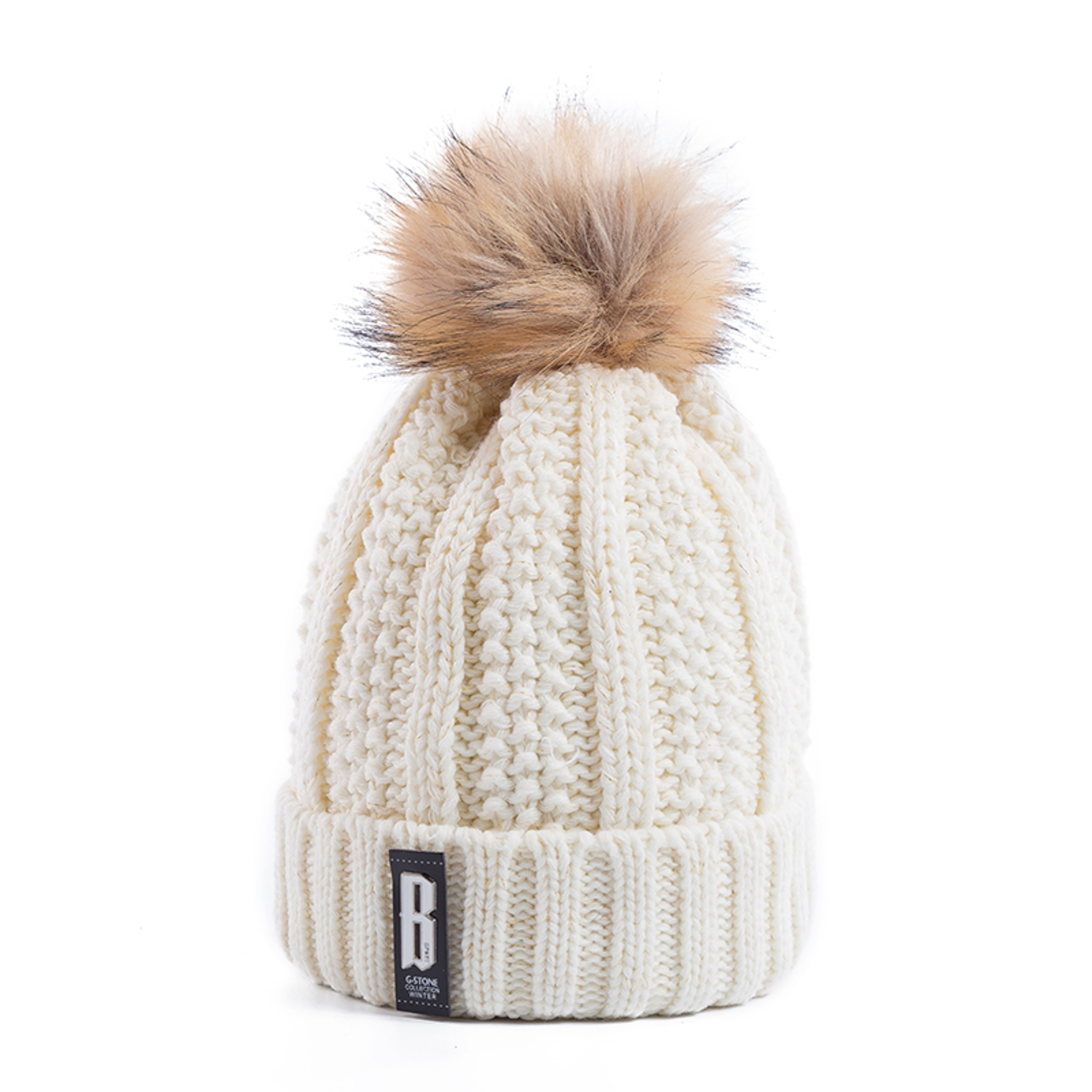 New Women Hat HighQuality Winter Wool Beanie With Add Fur Lined Pompoms For Streetwear 2