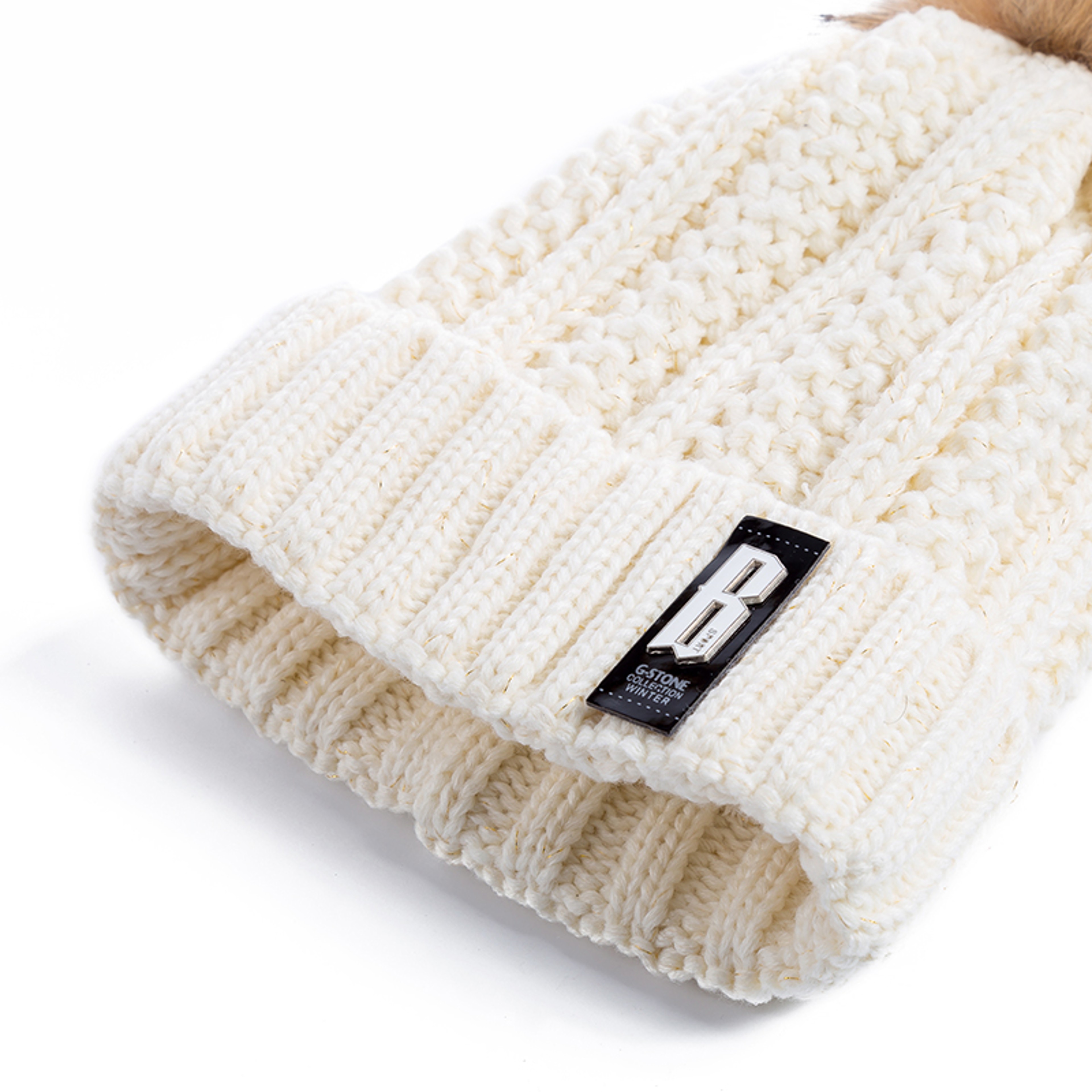 New Women Hat HighQuality Winter Wool Beanie With Add Fur Lined Pompoms For Streetwear 3