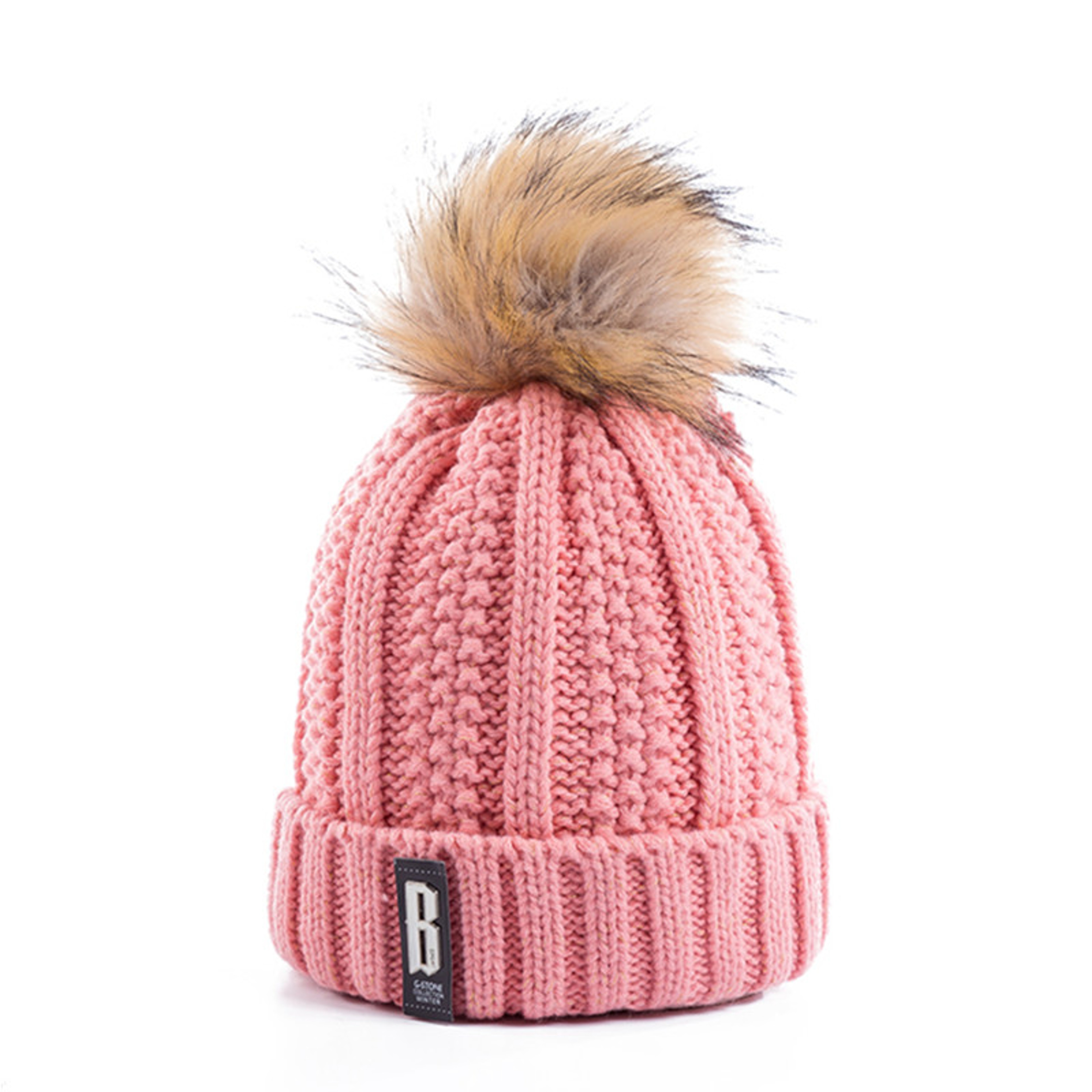 New Women Hat HighQuality Winter Wool Beanie With Add Fur Lined Pompoms For Streetwear 12