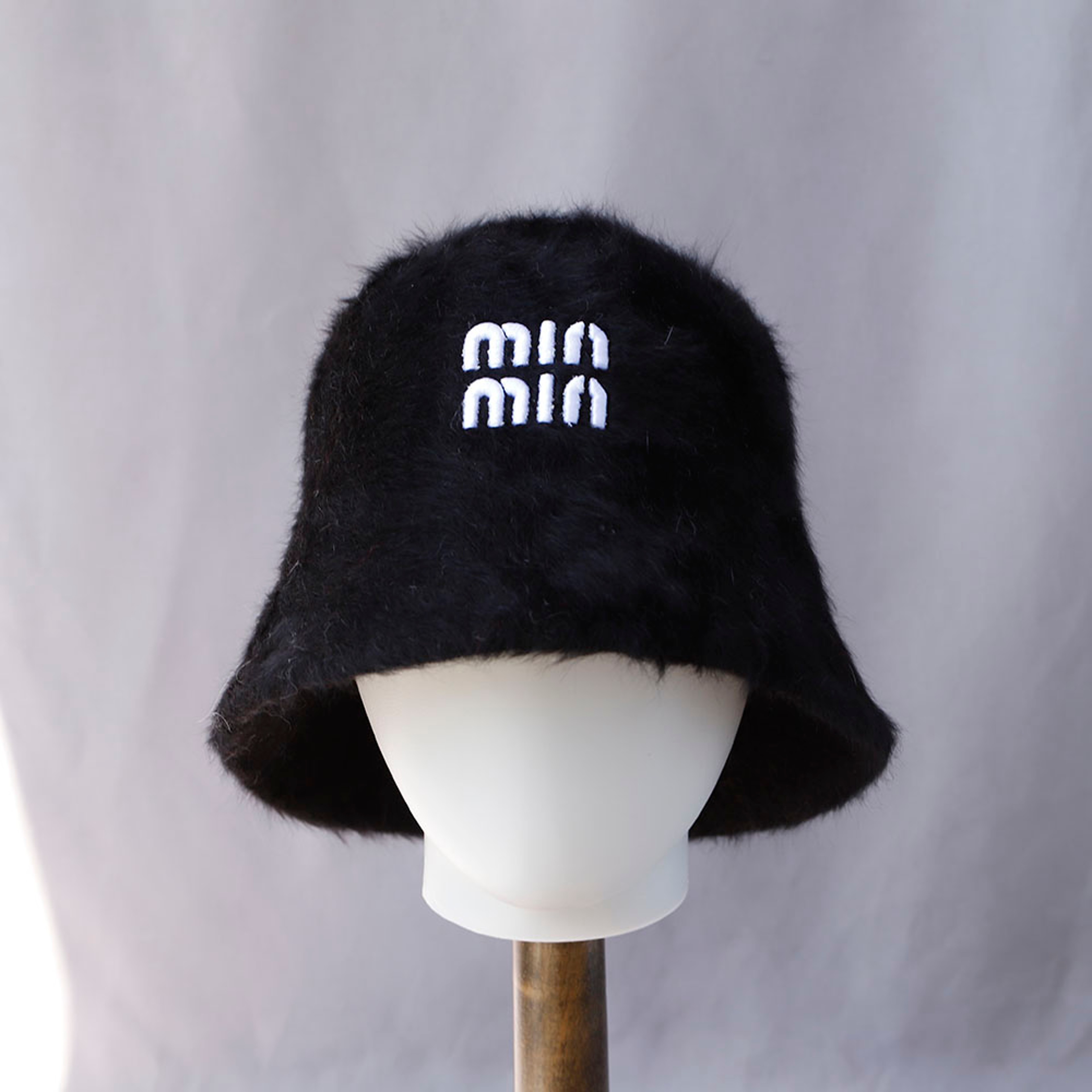 Winter Bucket Hats for Women, Soft Warm Plush Rabbit Fur, Knitted Fisherman Hat with Letter – view 9