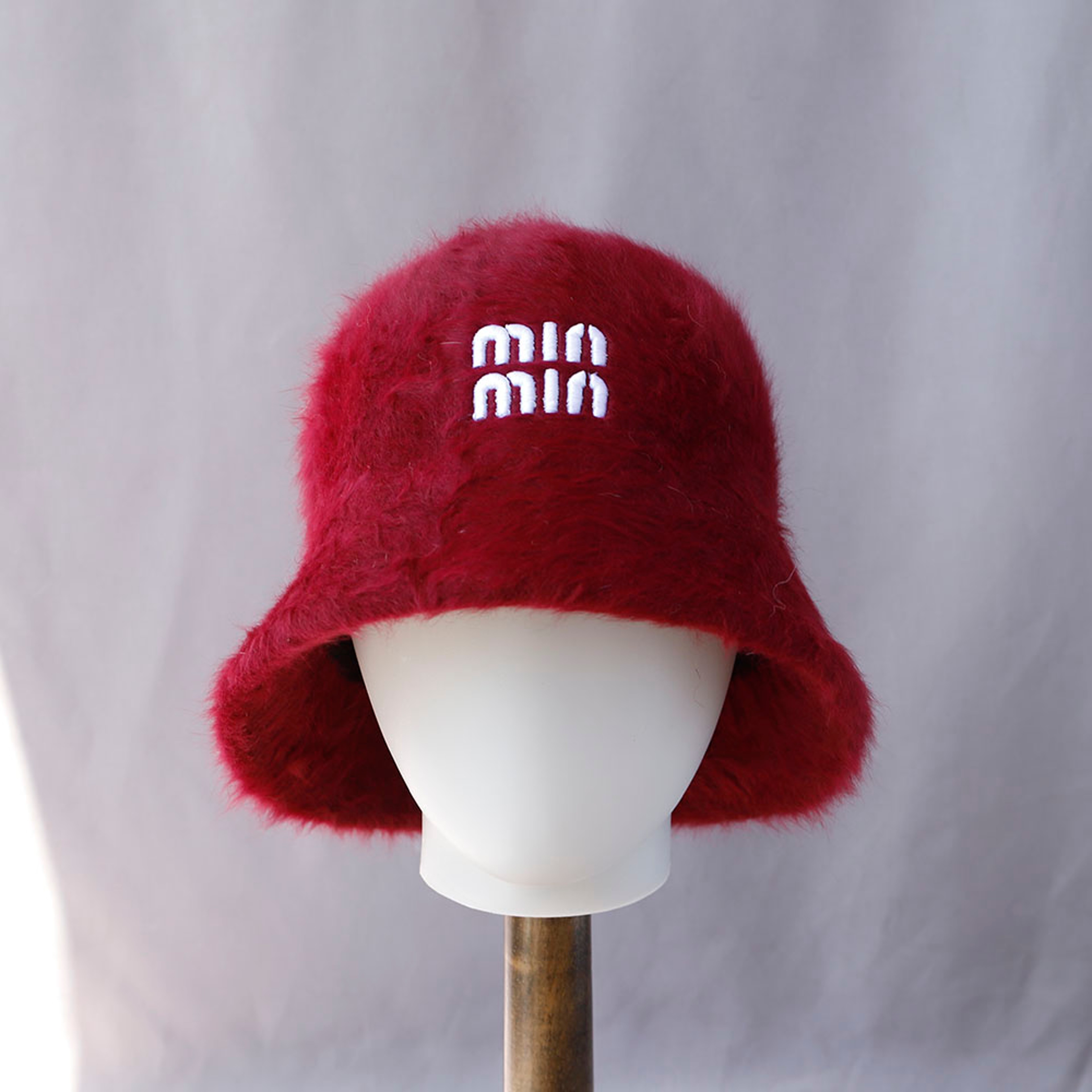 Winter Bucket Hats for Women, Soft Warm Plush Rabbit Fur, Knitted Fisherman Hat with Letter – view 11