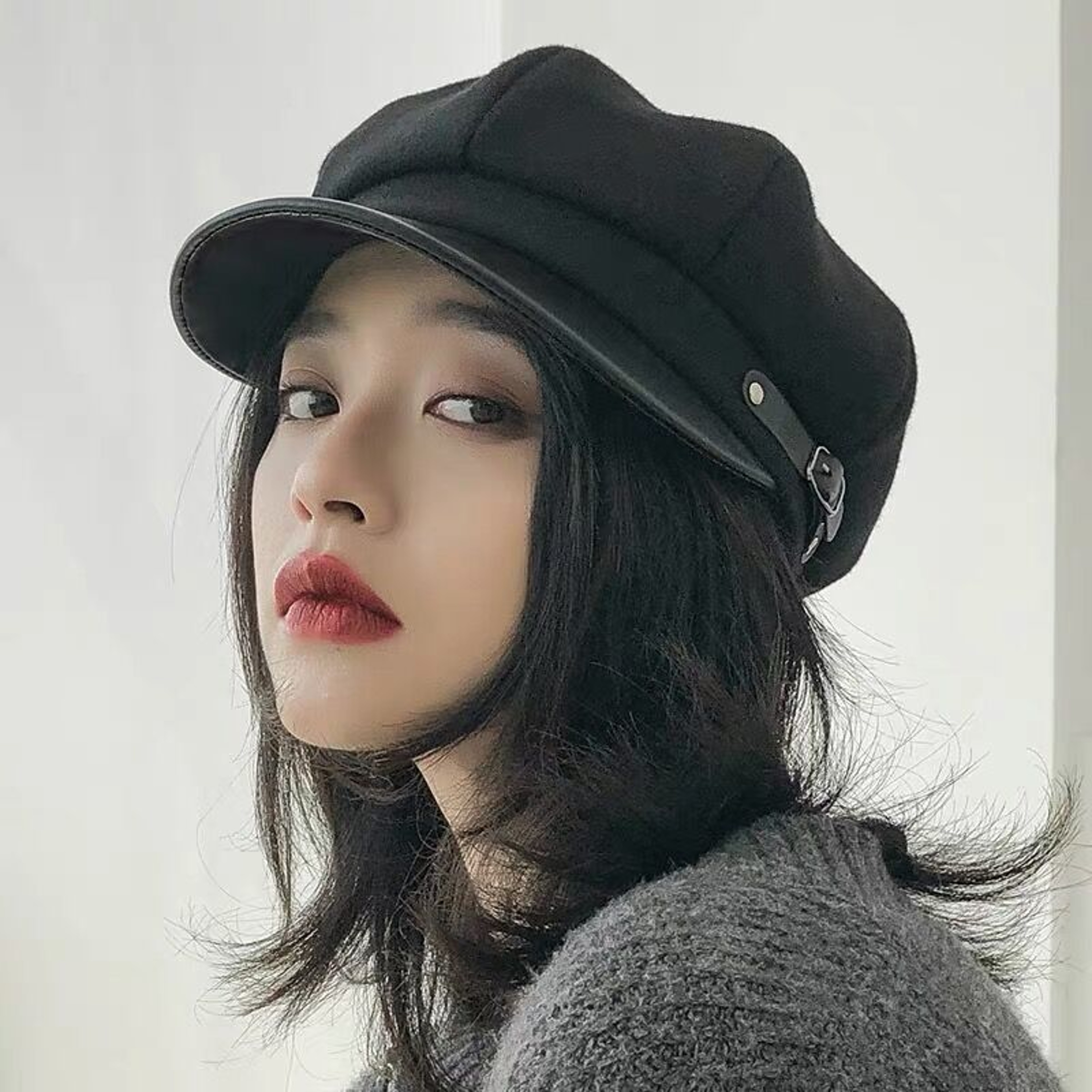Versatile Korean Beret Hat Womens Retro Fashionable Octagonal Classic Style Cap Classic Beret Hat C 0