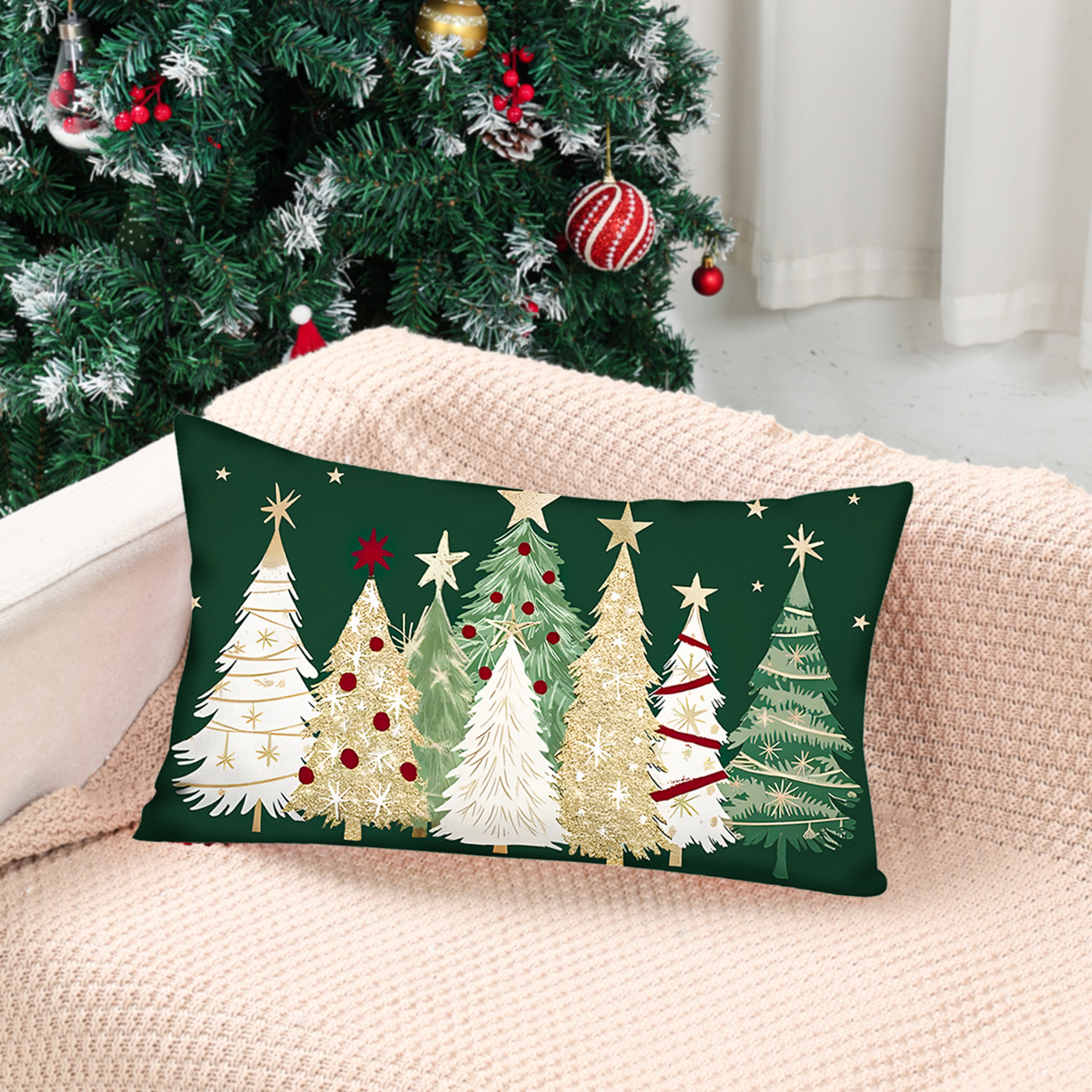 Xmas Pillow Cover, Merry Christmas Tree, Navidad New Year Decoration Gift Natal New Year Gift – view 6