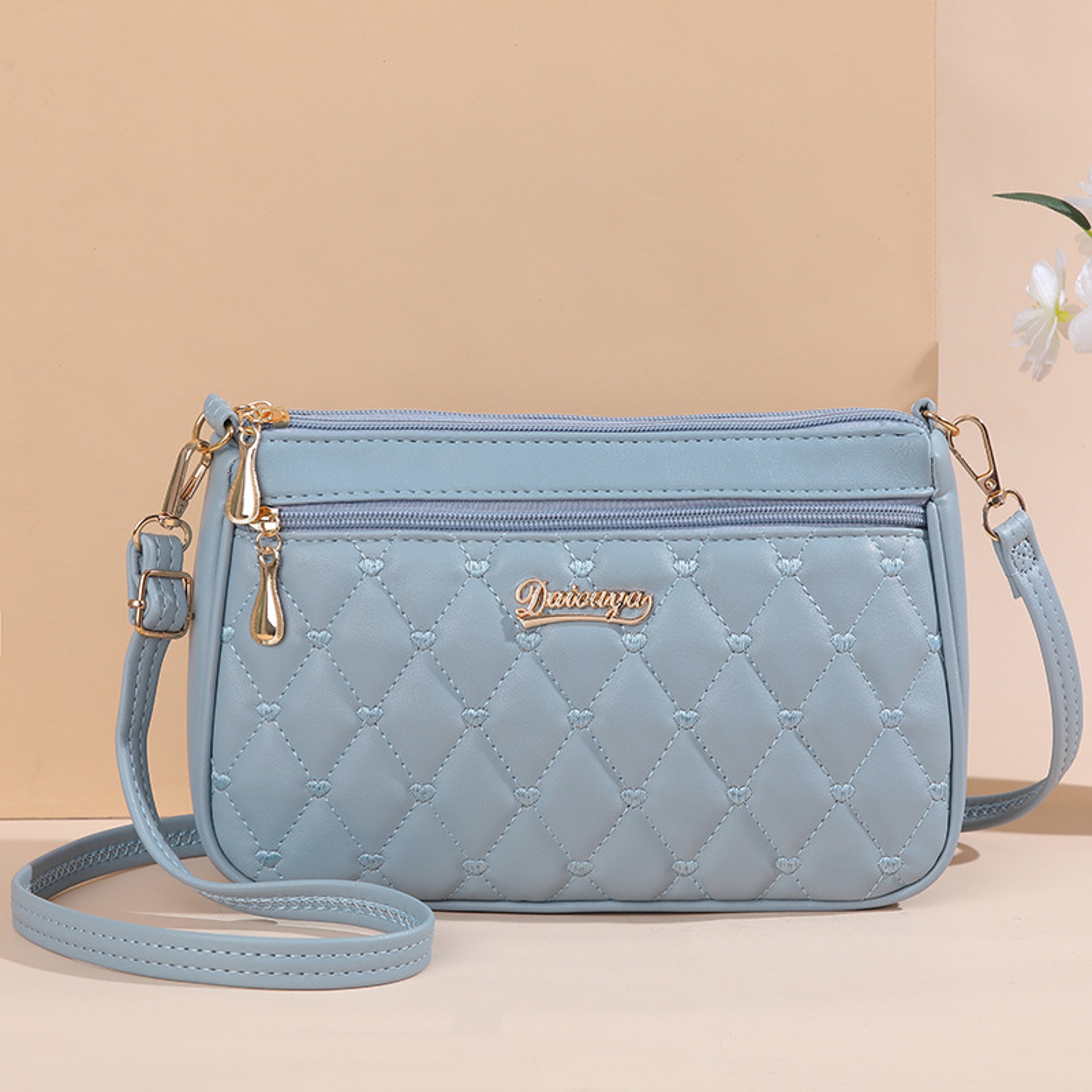 Zipper PU Leather Crossbody Bags, New Fashion Shoulder Bag for Women, Large Capacity Embroidery Handbag and Small Purse – view 8